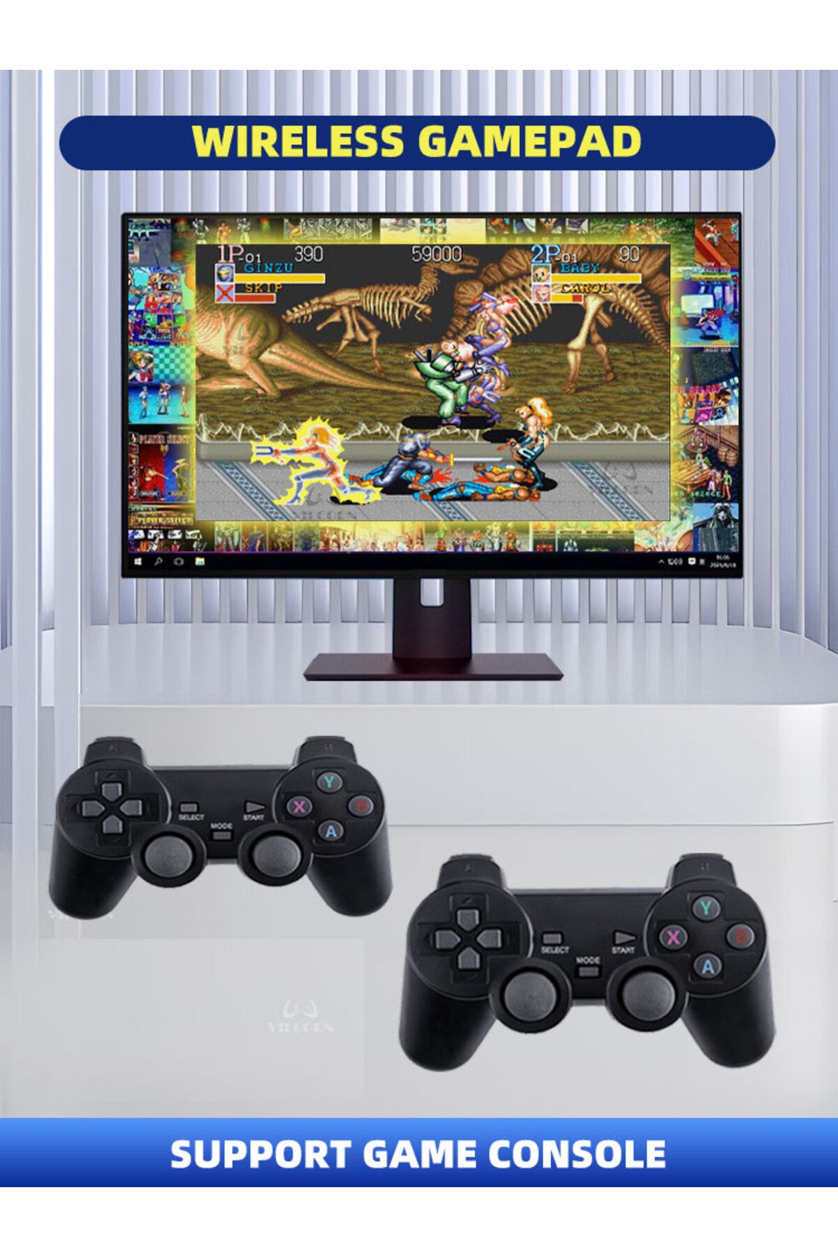 VILCORN-Game Arcade Keyboard Wireless Controller for M8/M15 Retro Video Game Consoles 4