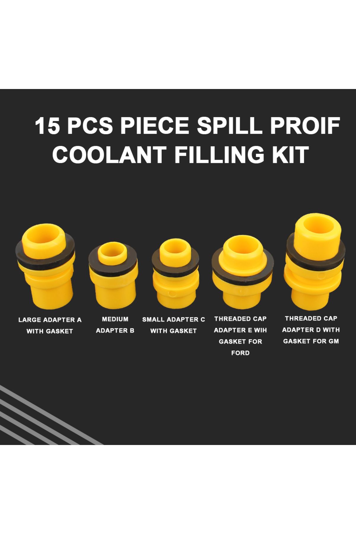 Choice-15Pcs/Set Car Radiator Coolant Filling Funnel Spill Proof Filling Bleeder Spout Universal Car Pou... 4