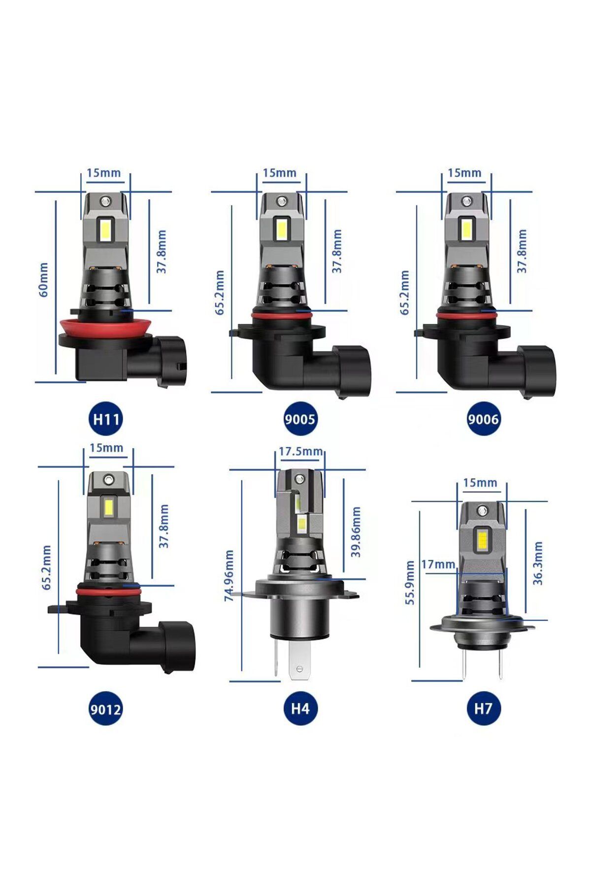 Choice-مجموعة مصابيح أمامية LED H7 H4 H11 LED I7s H1 9005 HB3 9006 HB4 LED لاسلكية 80 واط 20000 لومن 6000 كلفن CSP ... 7