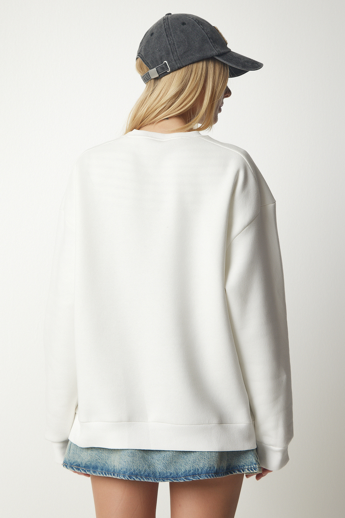 Lovelyİstanbul Fermuar Detaylı Şardonlu Sweatshirt EKRU LUB0003 görsel 7