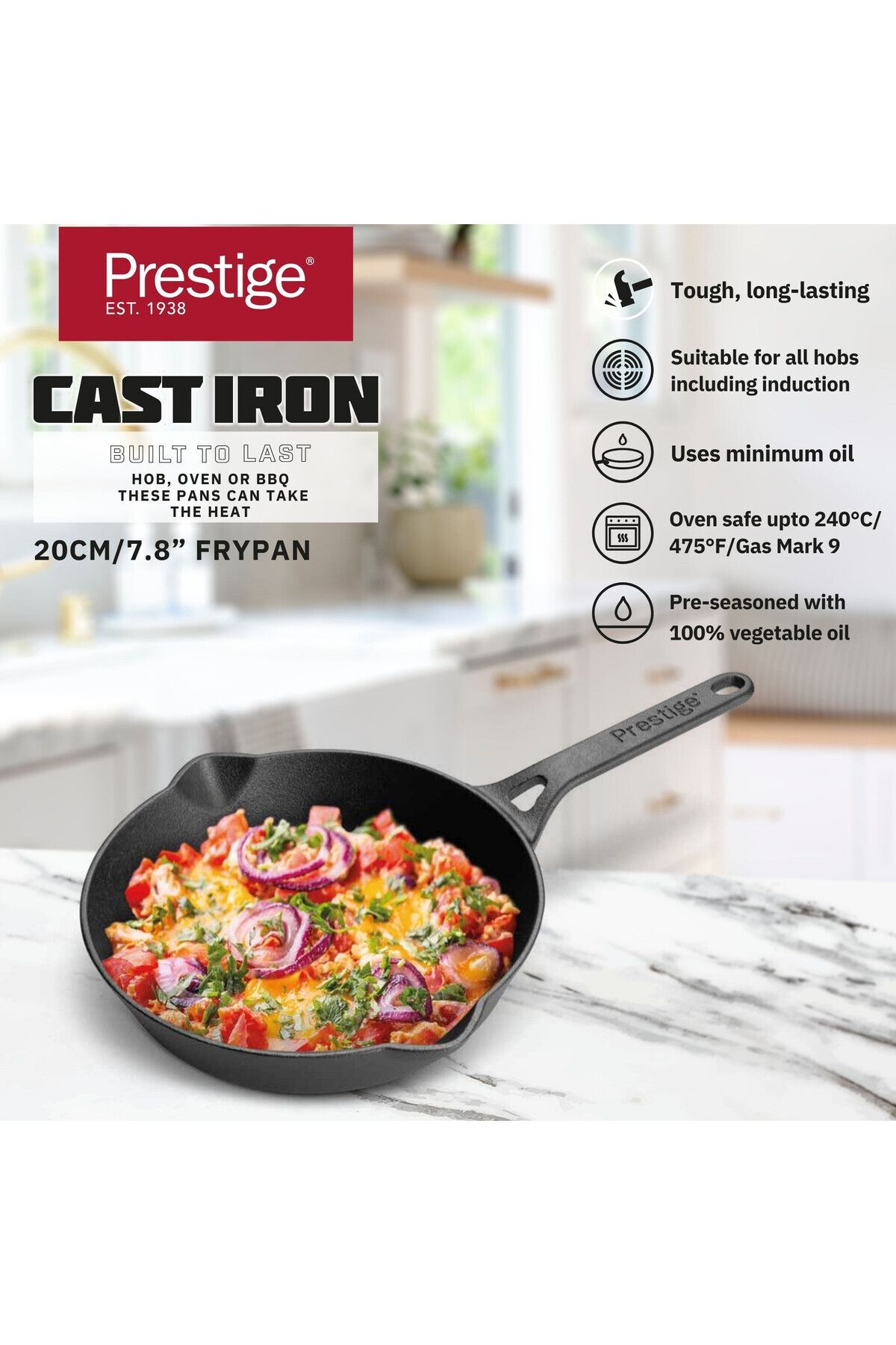 Prestige-مقلاة حديدية مسبقة التحضير مقاس 20 سم PR48888 5