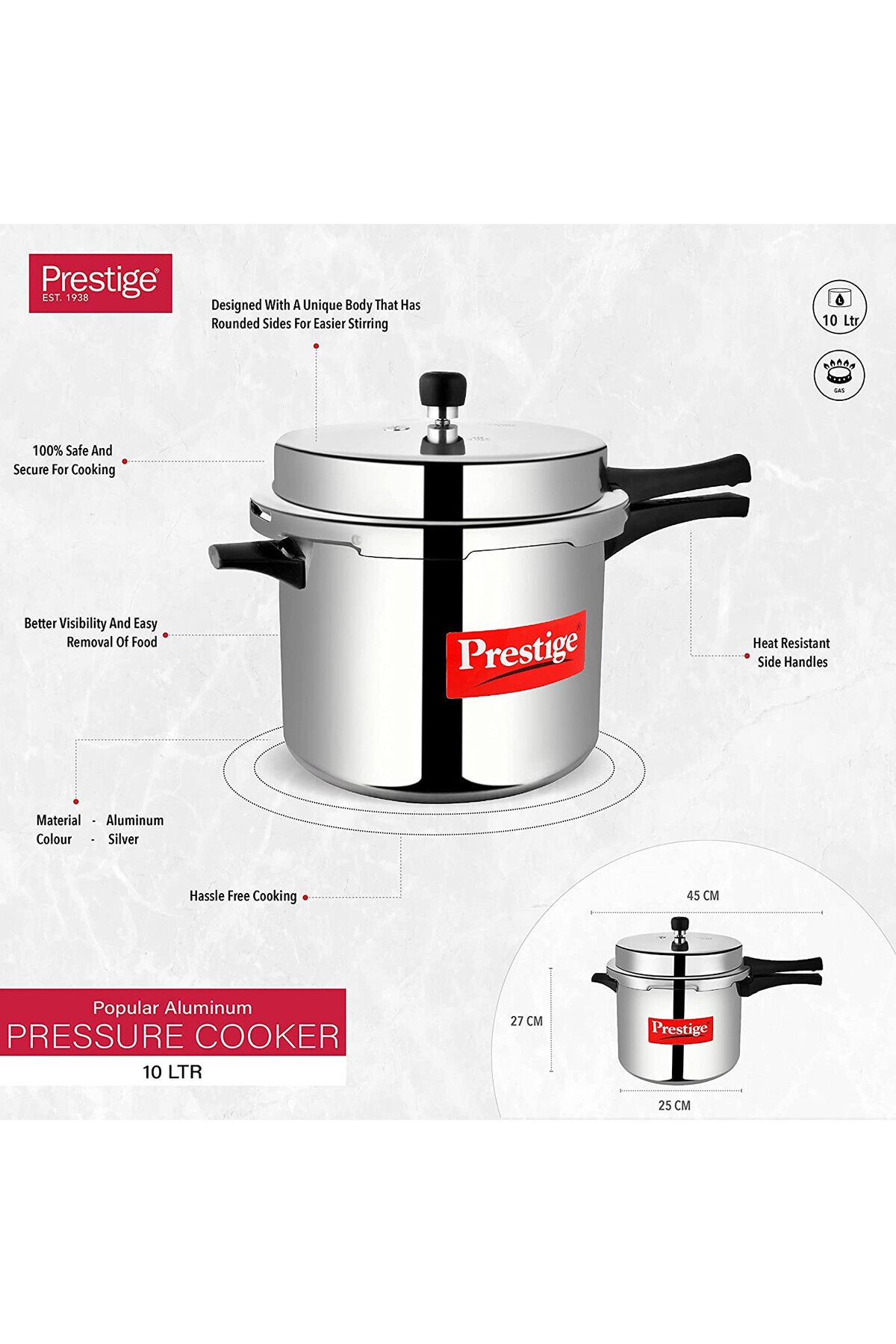 Prestige 10 l pressure cooker sale