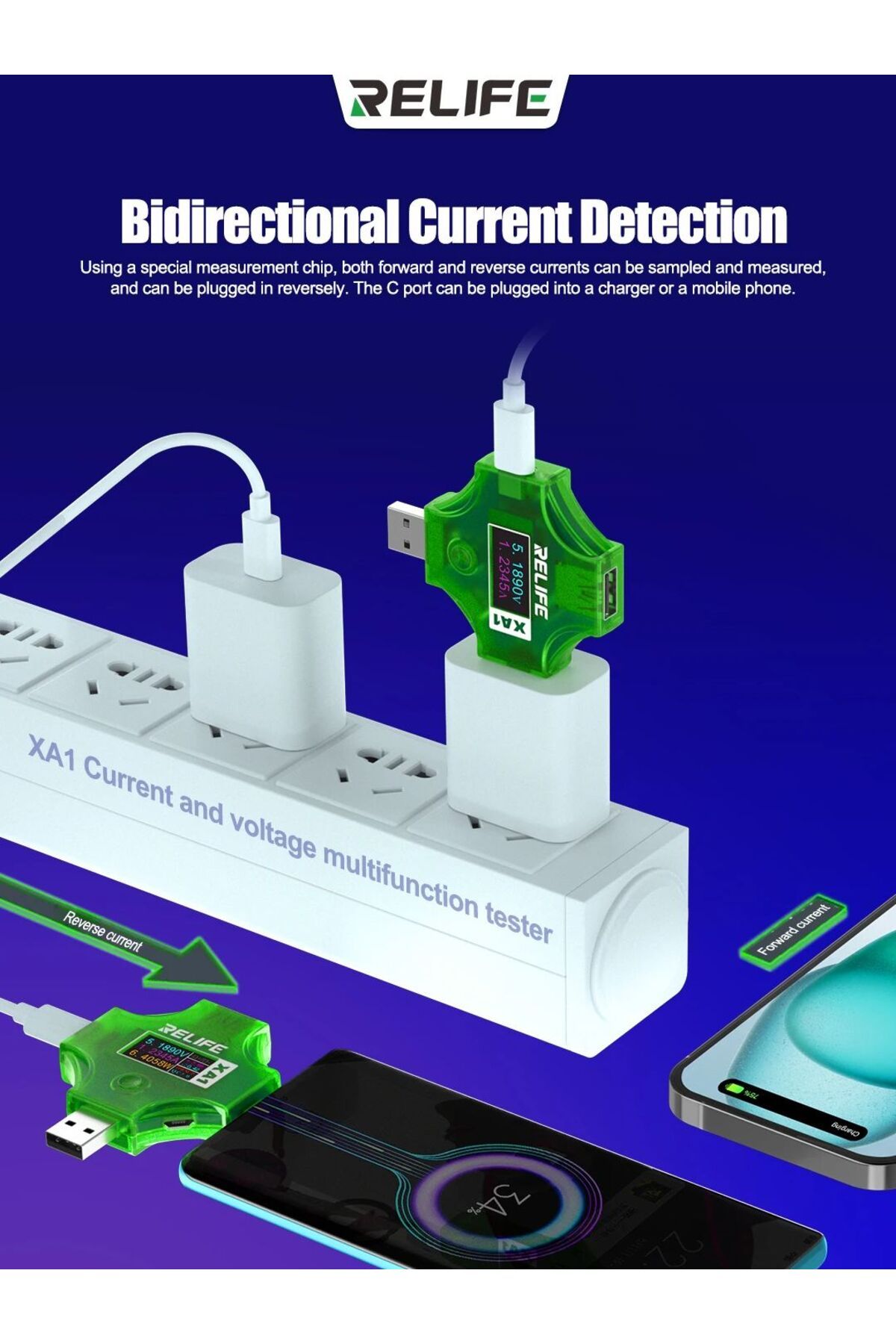 SUNSHINE-RELIFE XA1 Multifunctional Current and Voltage Detector for Mobile Phone Charger and Data Line Cu... 8
