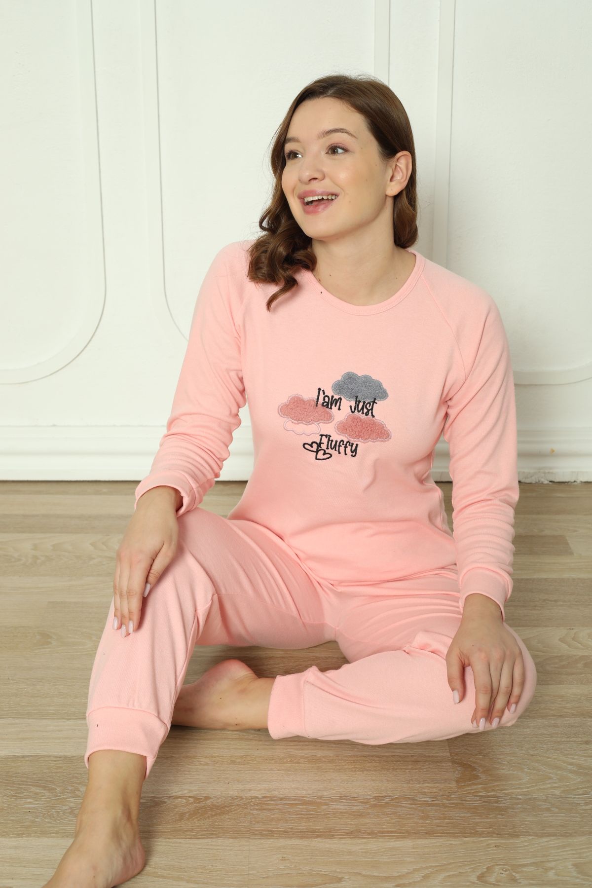 Wordex-Set de pijamale pentru femei Fwn 4006 Interlock Winter Cloud Print 4