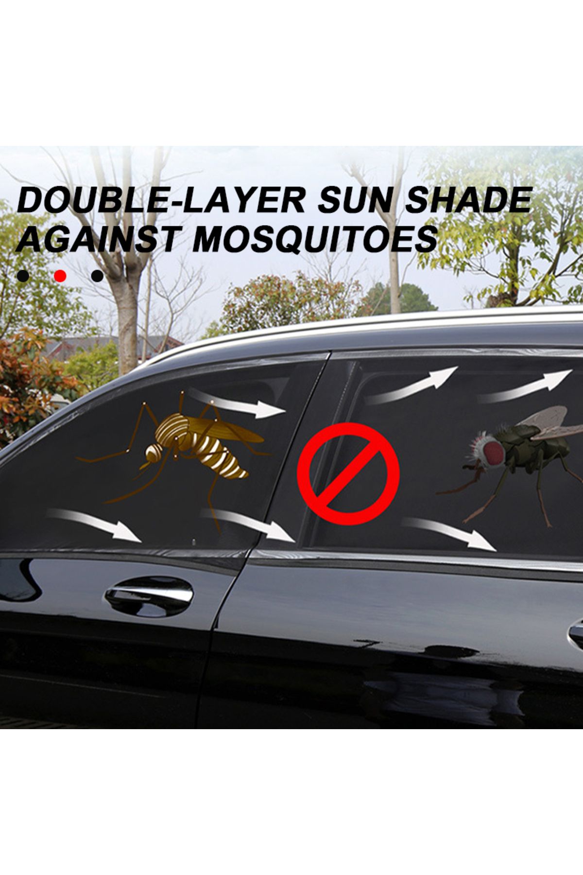 SEAMETAL-SEMETAL Car Window Shade Side Window Sun Shade Breathable Mesh With Zipper Car Window Screen Cove... 4