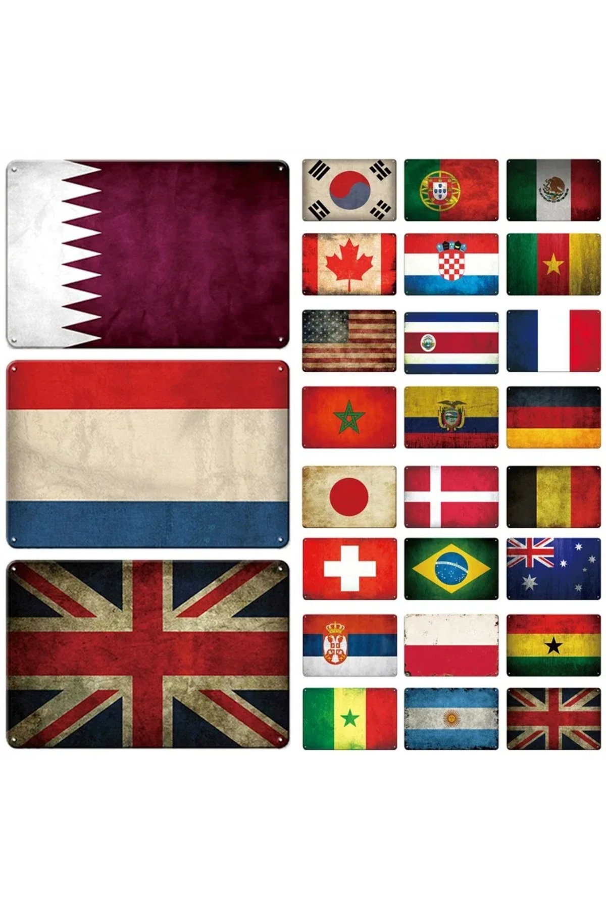 Choice-National Flag Metal Tin Signs Vintage USA Canada Japan Australia UK Flag Tin Posters Home Yard Ga... 2