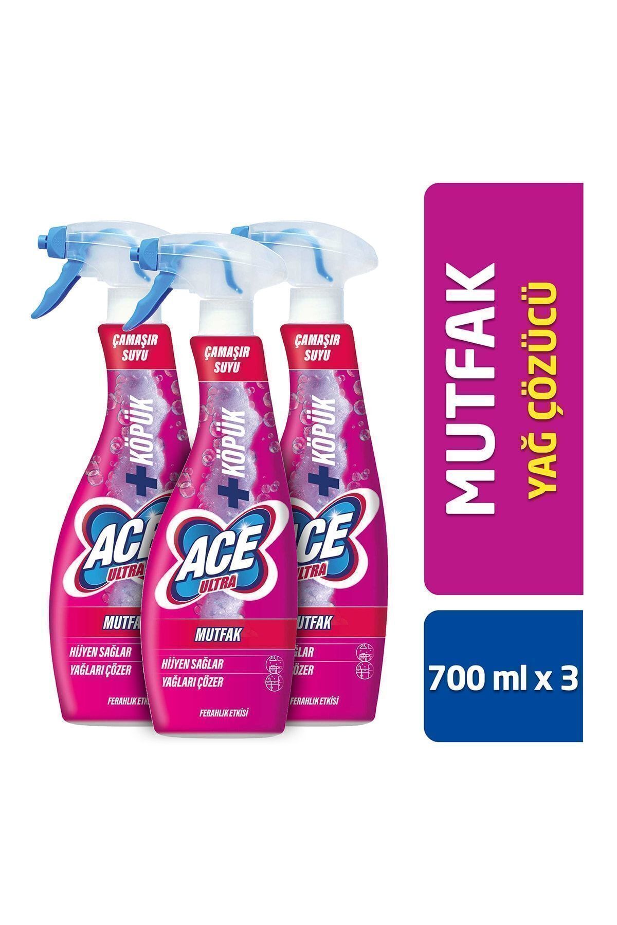 ACE Ultra Köpük Mutfak Ferahlık Etkısı 700ml X3 Adet