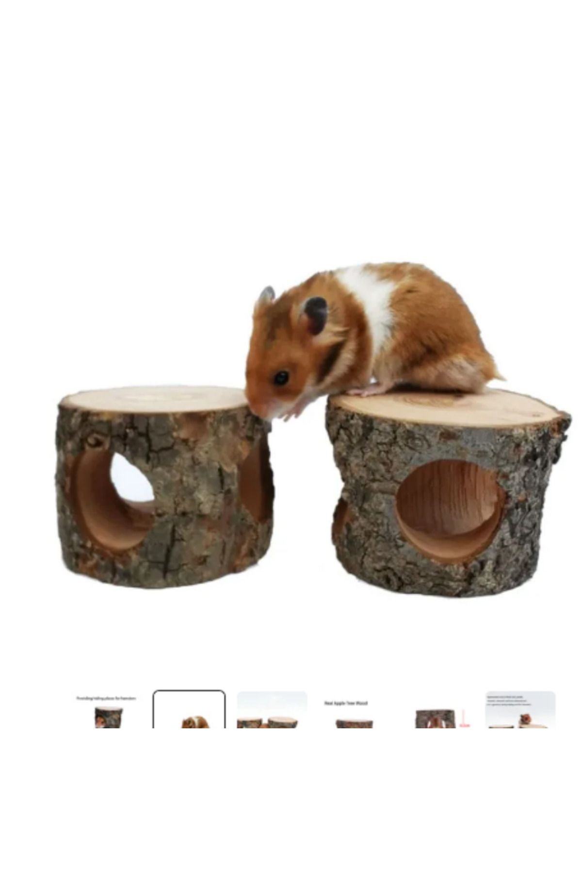 Choice-Hamster Escape Nest Wooden Nest Natural Teeth Grinding Supplies Golden Wire Bear Tree Cave Landsc... 6