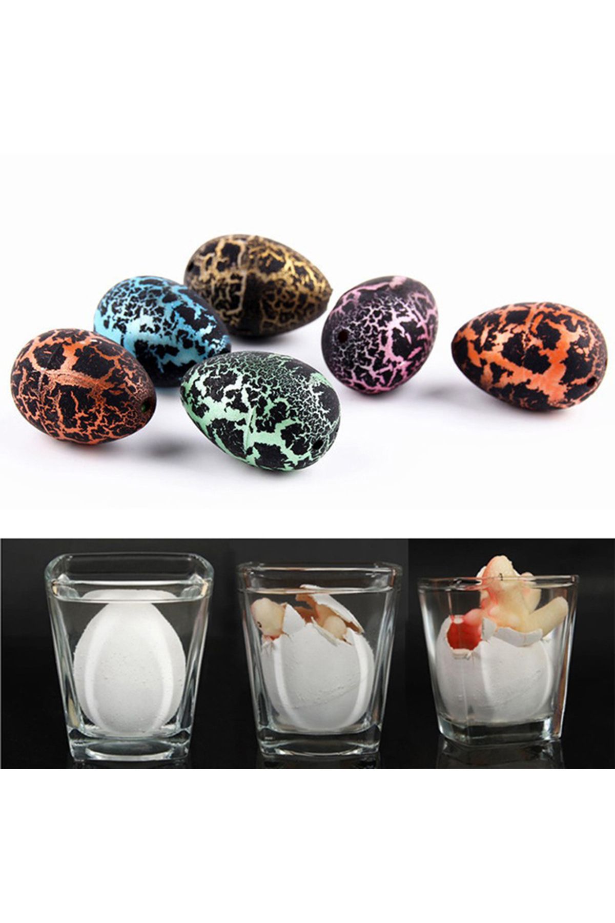 Choice-Kids Fun Toys Magic Water Growing Egg Hatching Colorful Dinosaur Add Cracks Grow Eggs Gift Educat... 2