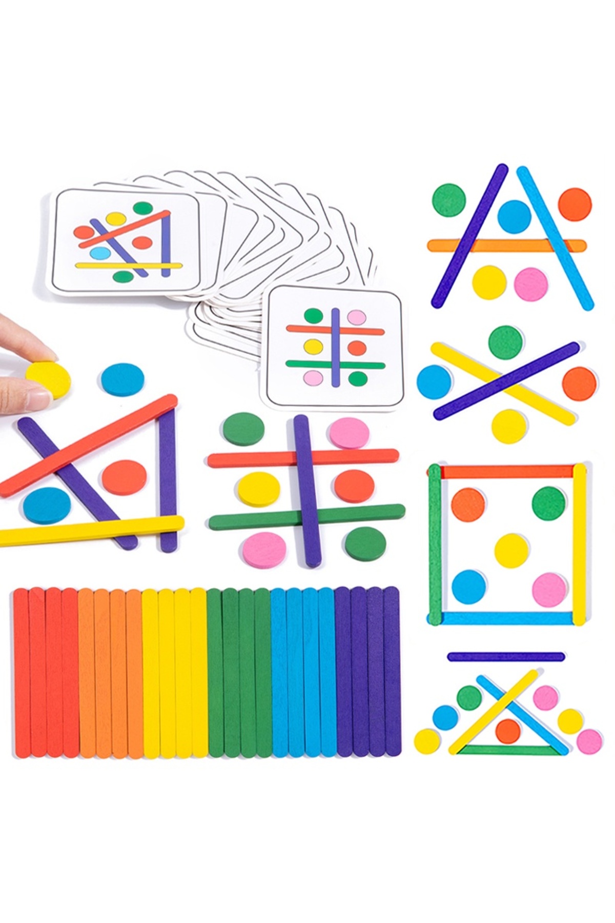 پازل چوبی رنگین‌کمان کودکان، اسباب‌بازی‌های مونته‌سوری، اسباب‌بازی‌های حسی رنگی، تفکر منطقی، بازی‌های جورکردنی کودکان …