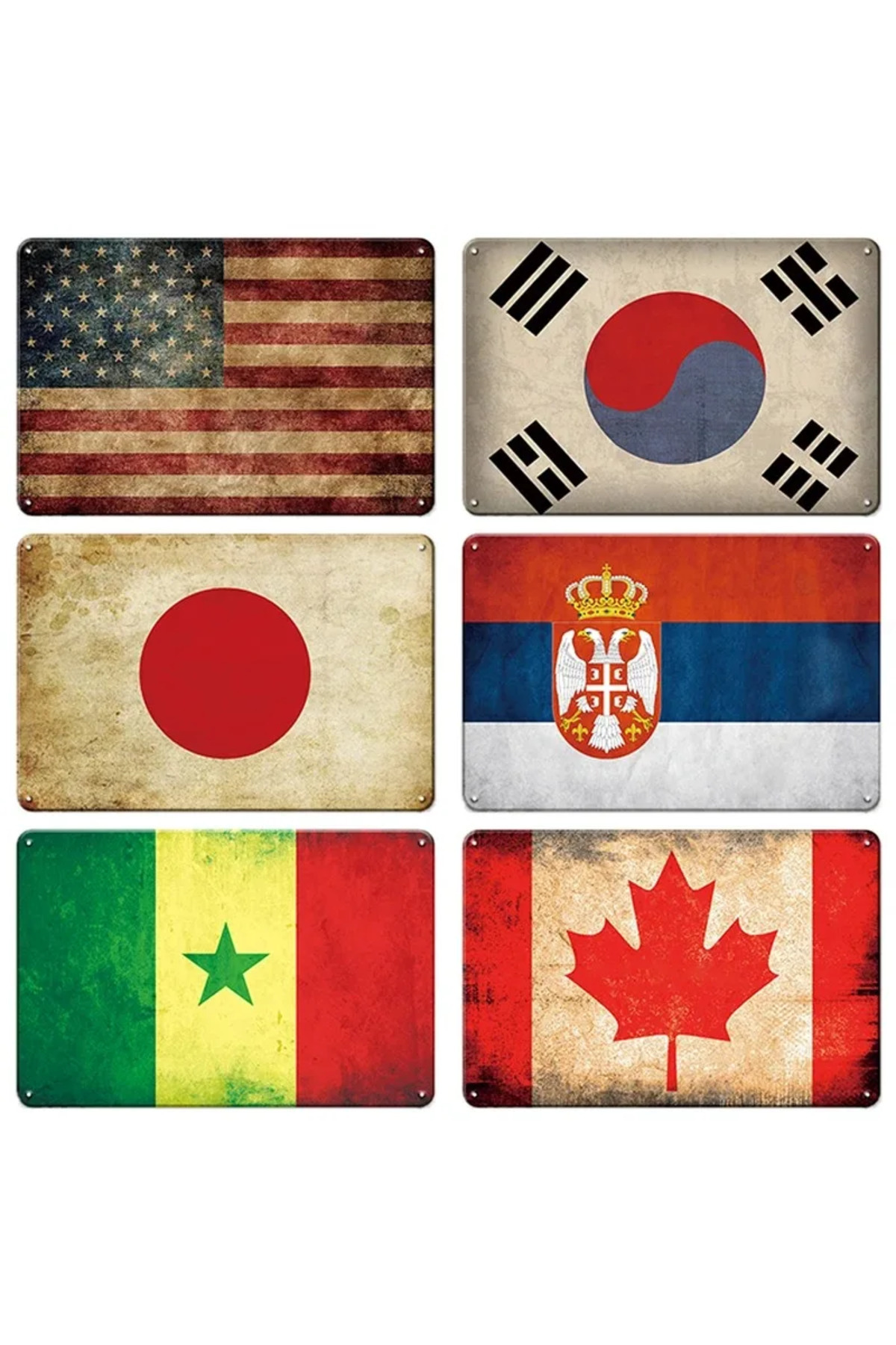 Choice-National Flag Metal Tin Signs Vintage USA Canada Japan Australia UK Flag Tin Posters Home Yard Ga... 4