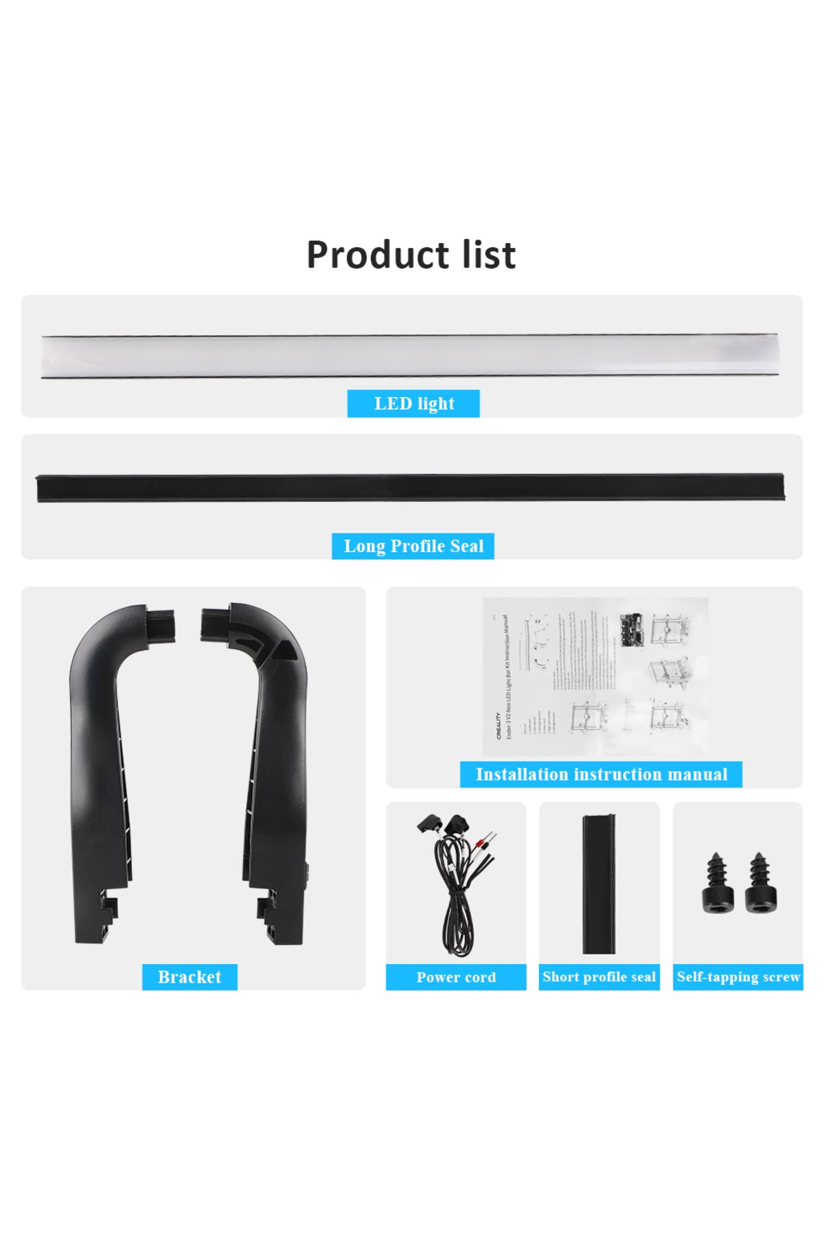 CREALITY 3D-Creality Ender-3/Ender-3 V2 LED Light Bar Kit Upgraded LED Chip Soft Light No Strobe Power Saving... 7