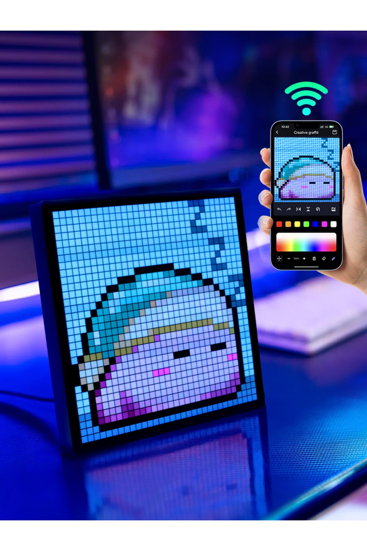 Choice-32X32 NFT Pixel Art LED Display Cool Bluetooth Speaker App Control Art Display For Gaming Room De... 8
