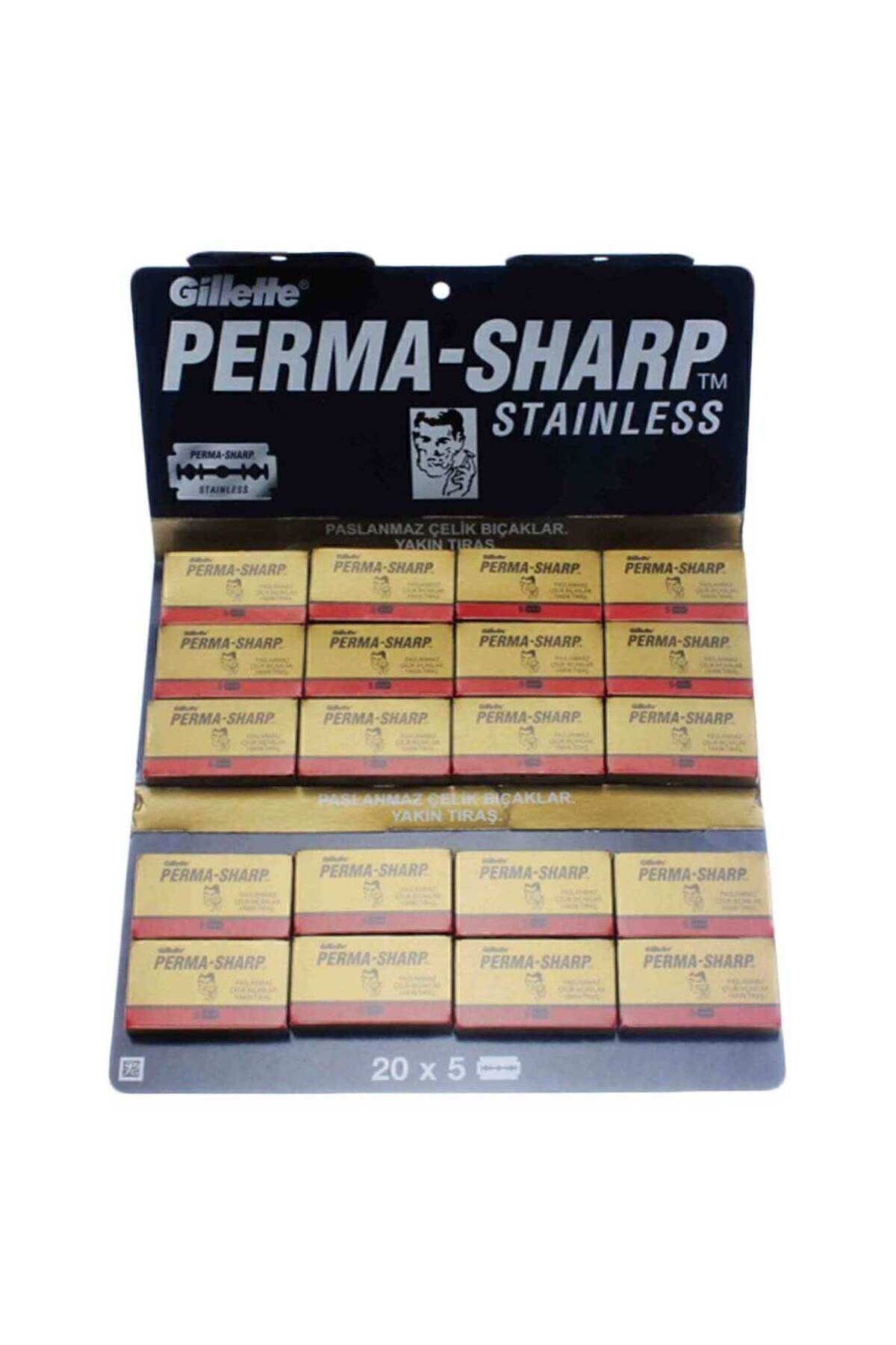 Permasharp Stainless Yaprak Tam Jilet Tıraş Bıçağı 100'lü 20 X 5