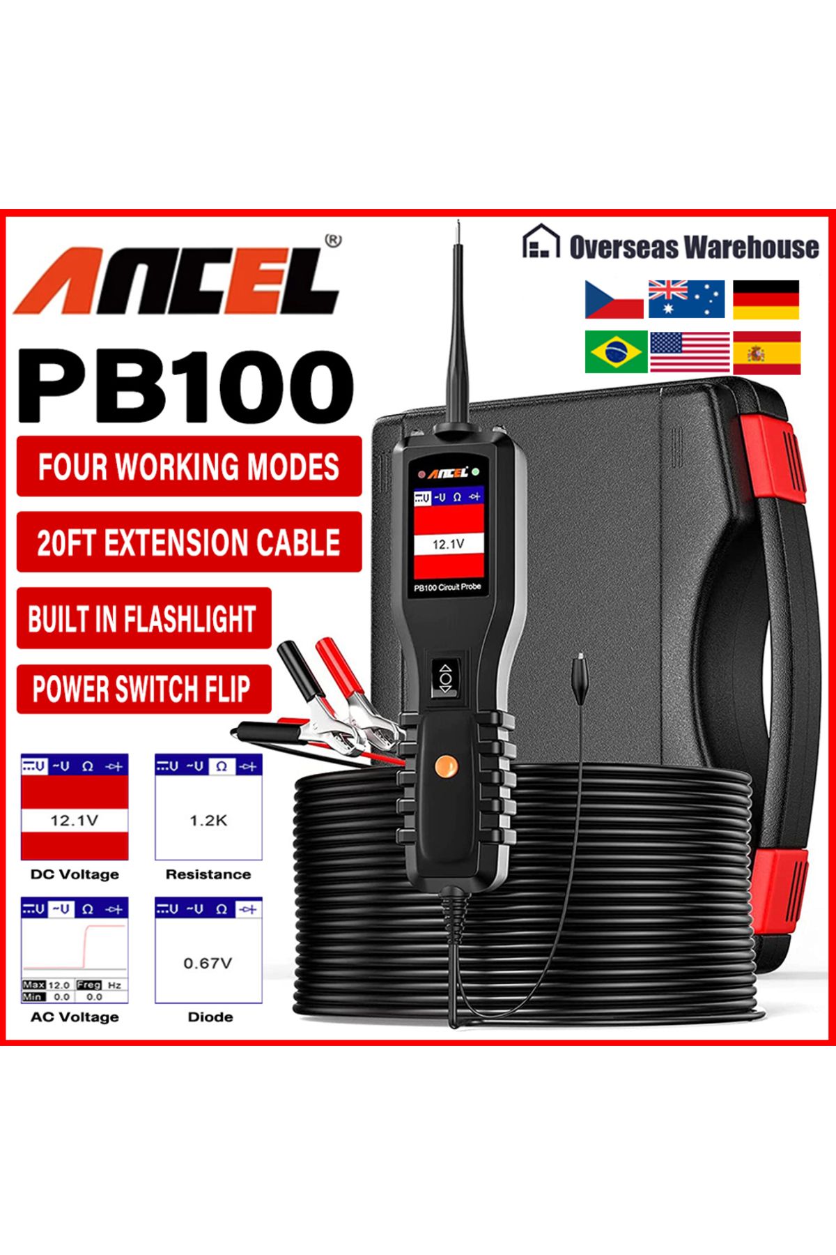 ANCEL-PB100 Automotive Circuit Tester Power Circuit Probe Kit Electrical System Mechanical Worksh... 2
