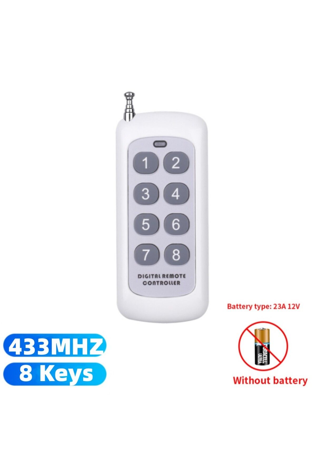 Choice-جهاز تحكم عن بعد لاسلكي بتردد 433 ميجا هرتز و8 مفاتيح وجهاز إرسال رمز تعليمي 1527 و2 و4 و6 و8 مفاتيح ونطاق تشغيل طويل 1