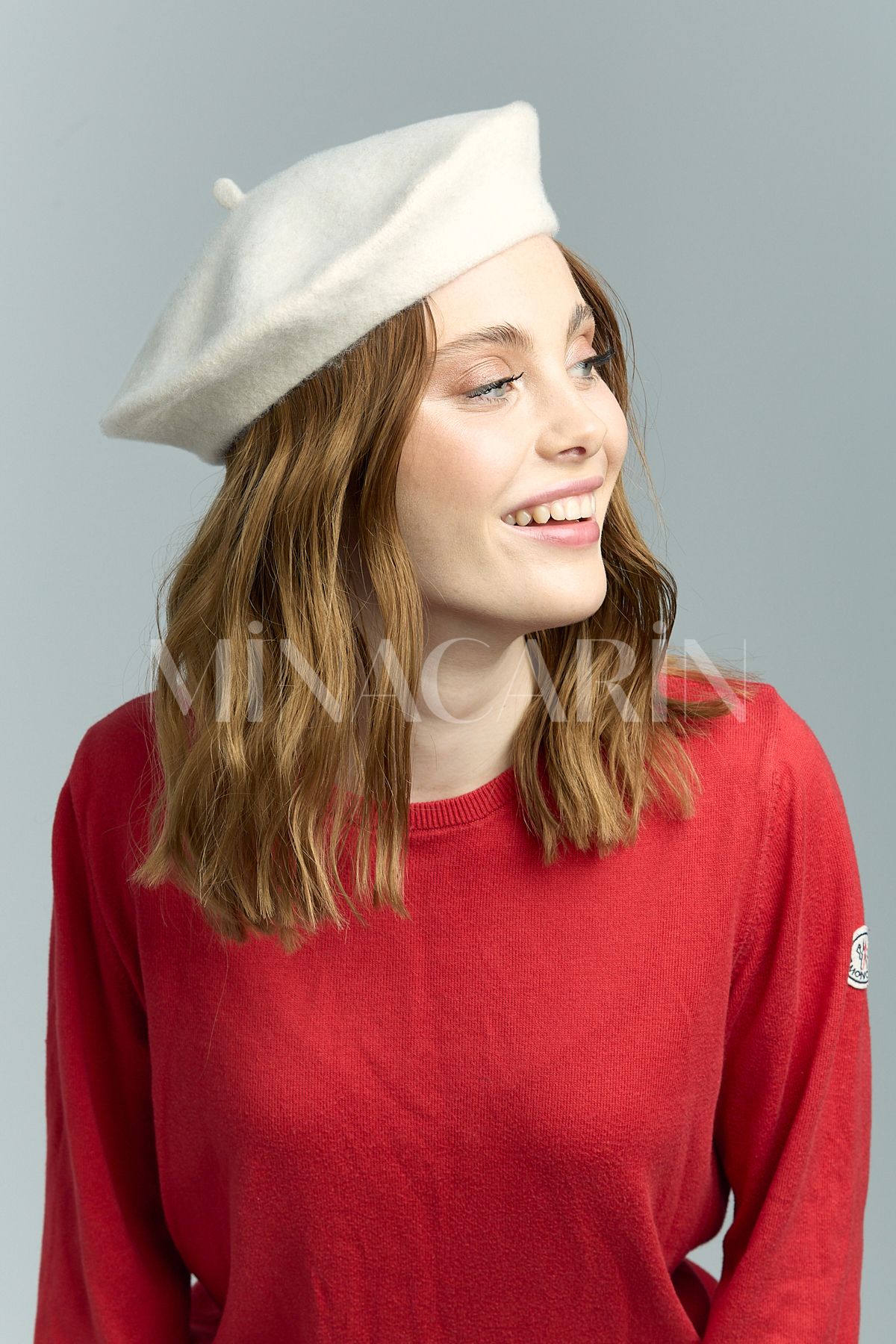 MinaCarin-Francouzský malíř Felt Beret Ecru Beret 4