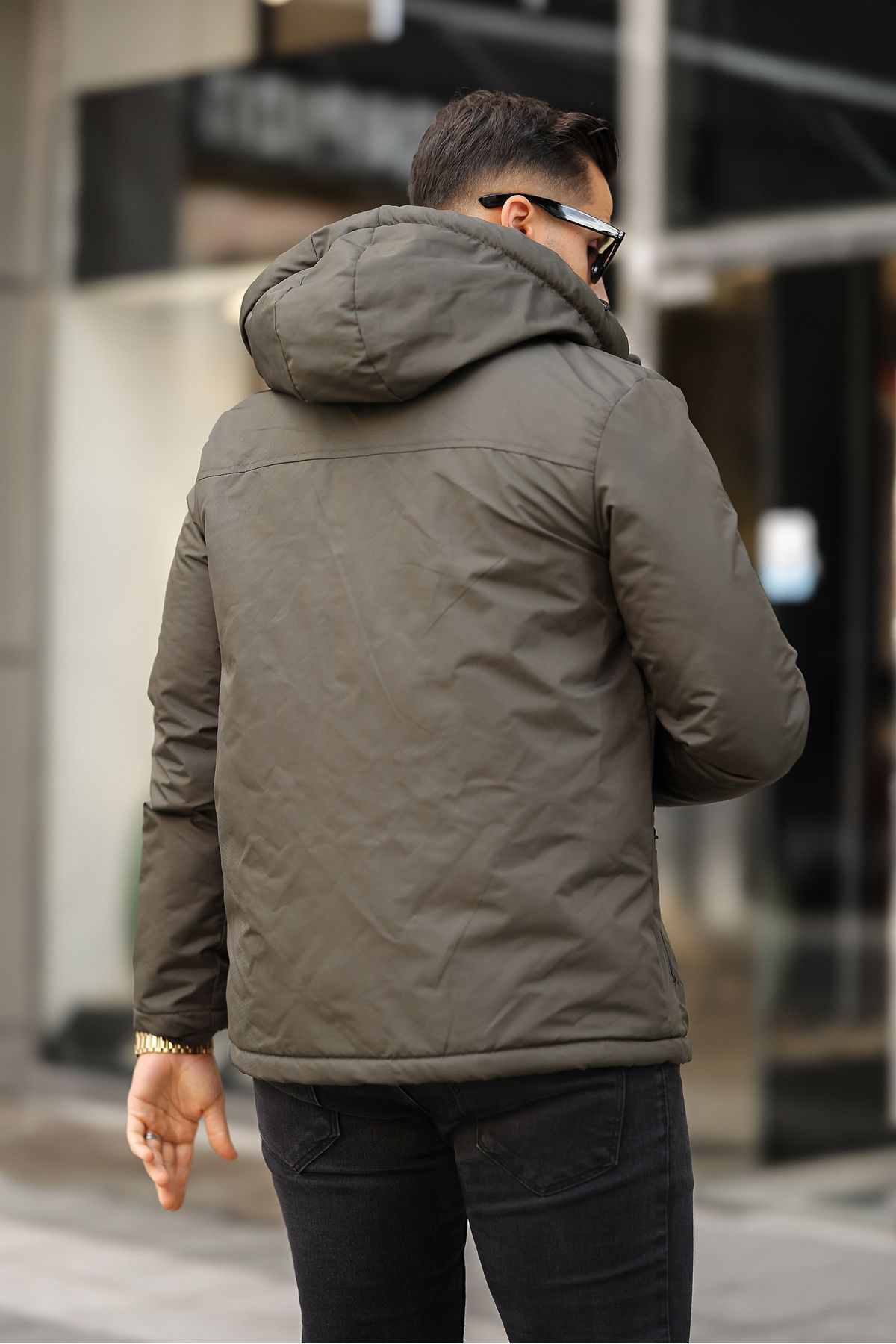 DOXGER-Winter Coat with Fur Inside and Removable Hood 4