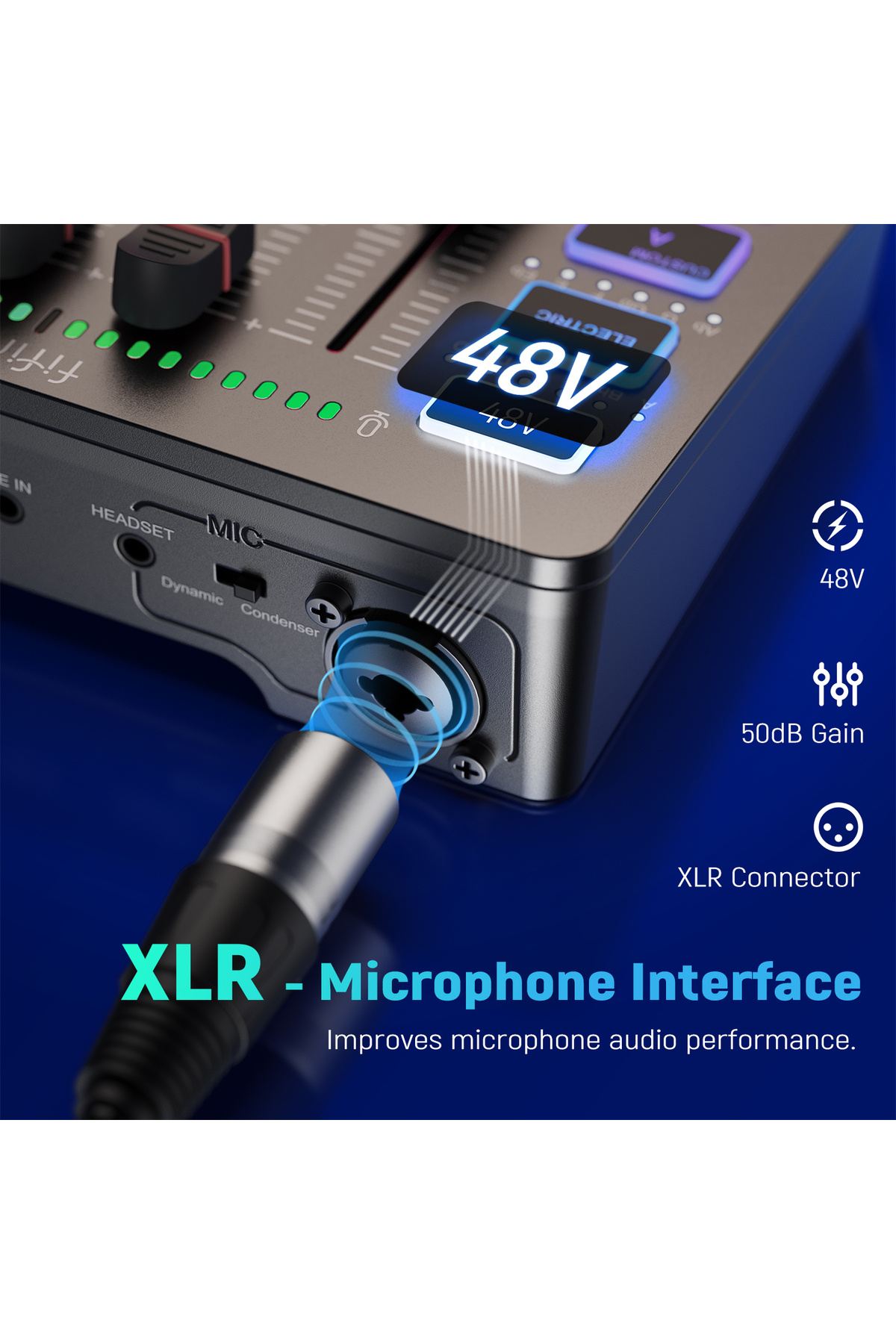 Choice-Fifine Gaming Audio Mixer - 4-Channel Rgb Streaming Mixer with Xlr Microphone Interface 4