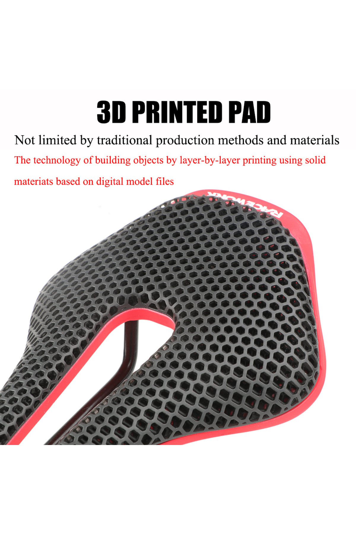 Choice-RACEWORK MTB 3D Printed Saddle Beehive Structure Hollow Racing Folding Road Bike Comfortable Sadd... 5