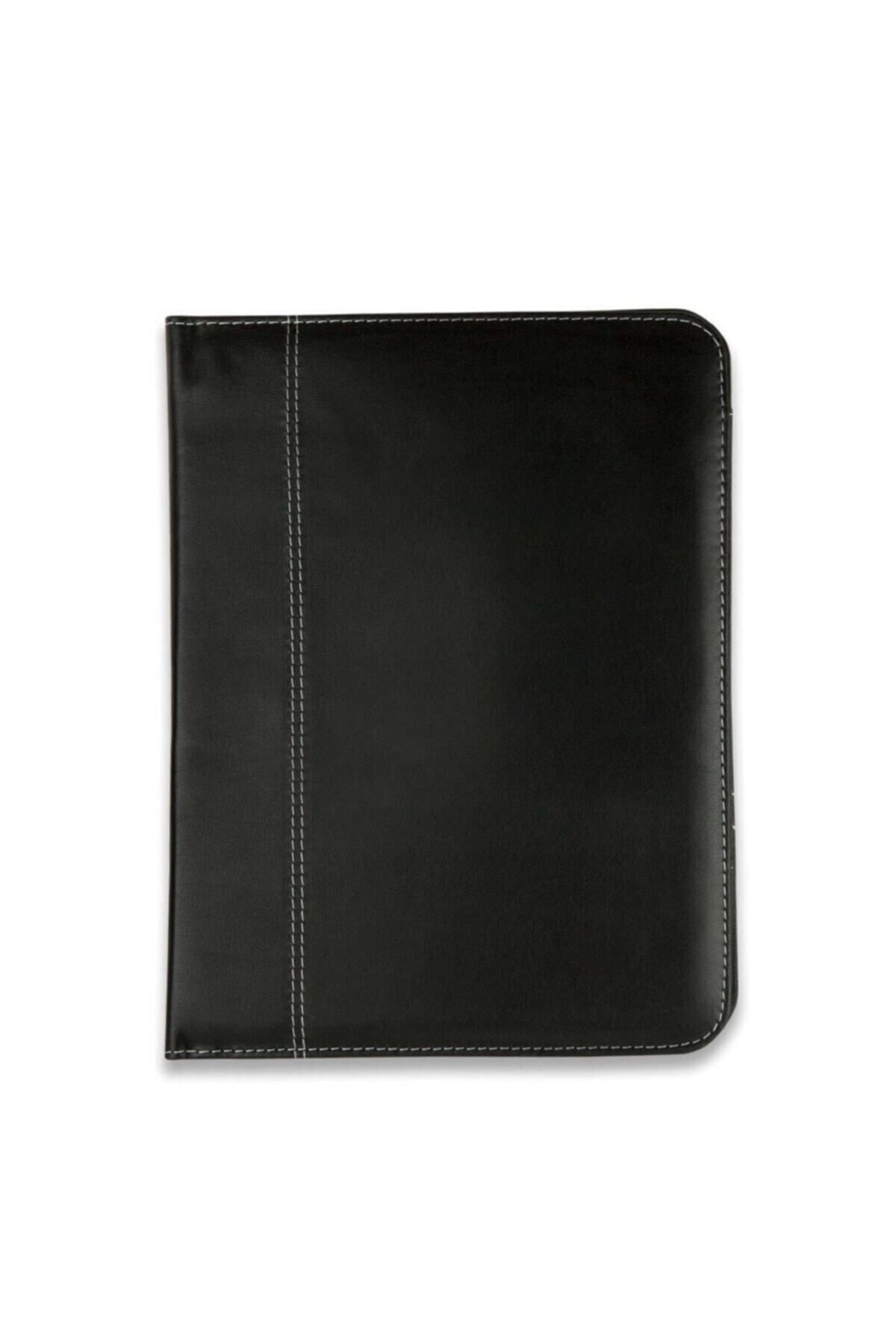 SEDEF SİLVER-Black Leather Secretary with A4 Calculator and Zipper - Paper Holder 4
