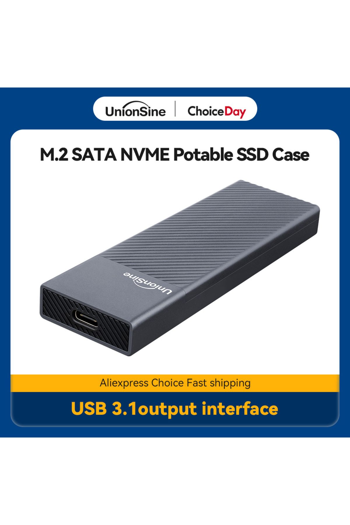 UnionSine-S7 M.2 SATA NFGG Solid State Drive Enclosure USB3.1 5Gbp SSD External Storage Box 4TB S... 2