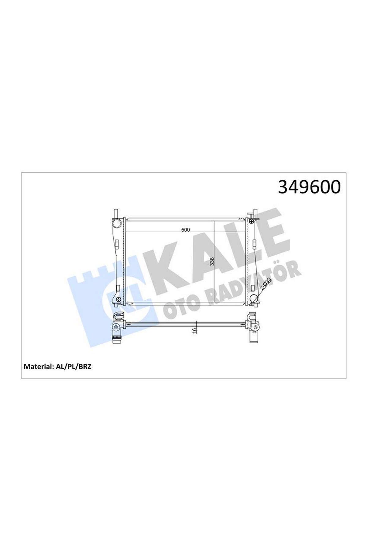 KALE RADYATÖR FIESTA FUSION 1.4-1.6 BENZİNLİ 500x358x16 02-06 AL-PL-BRZ 540133