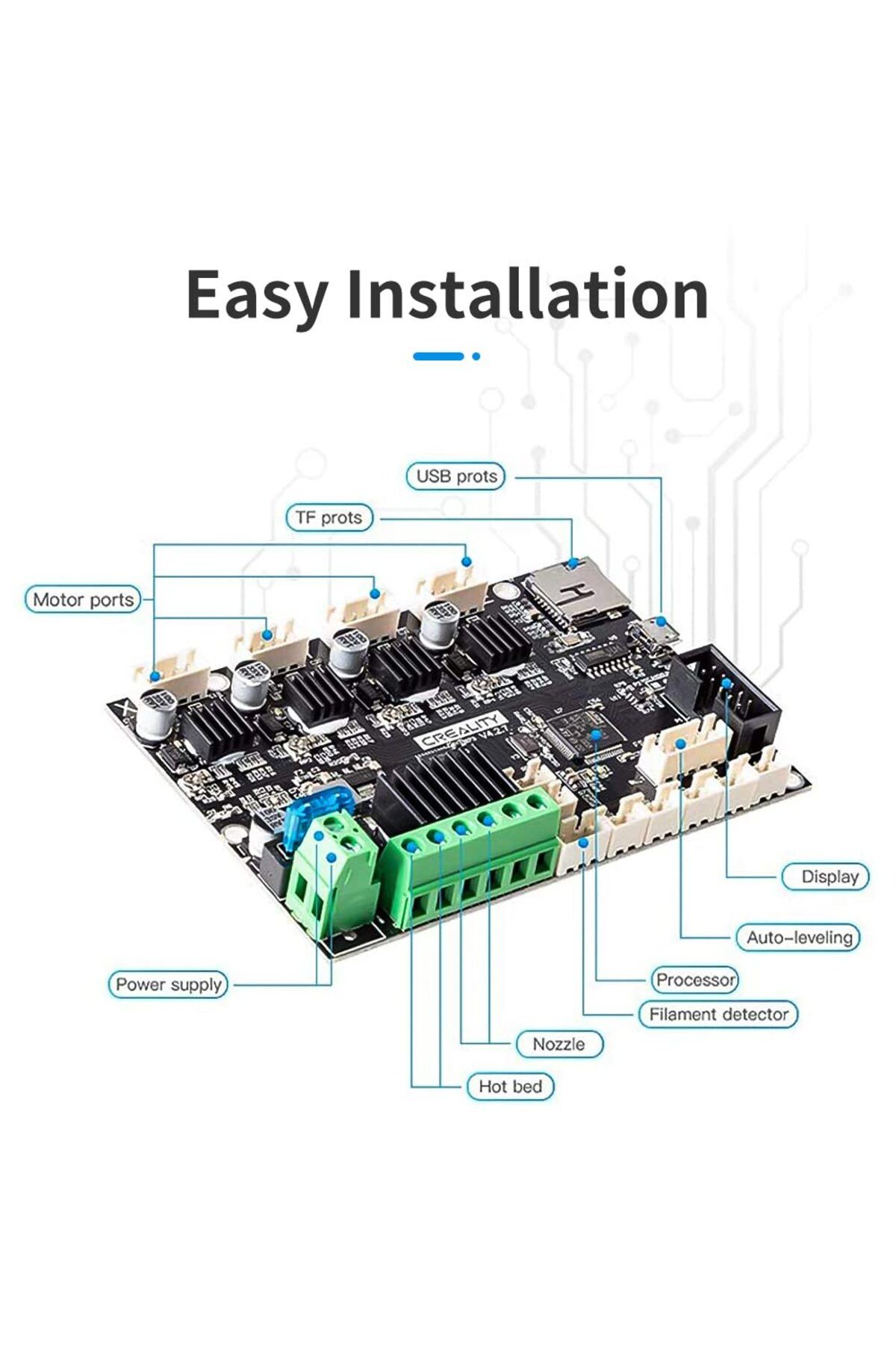 CREALITY 3D-Printer Ender 3 Upgraded Silent Board Motherboard V4.2.7 with TMC2225 Driver Marlin 2... 5