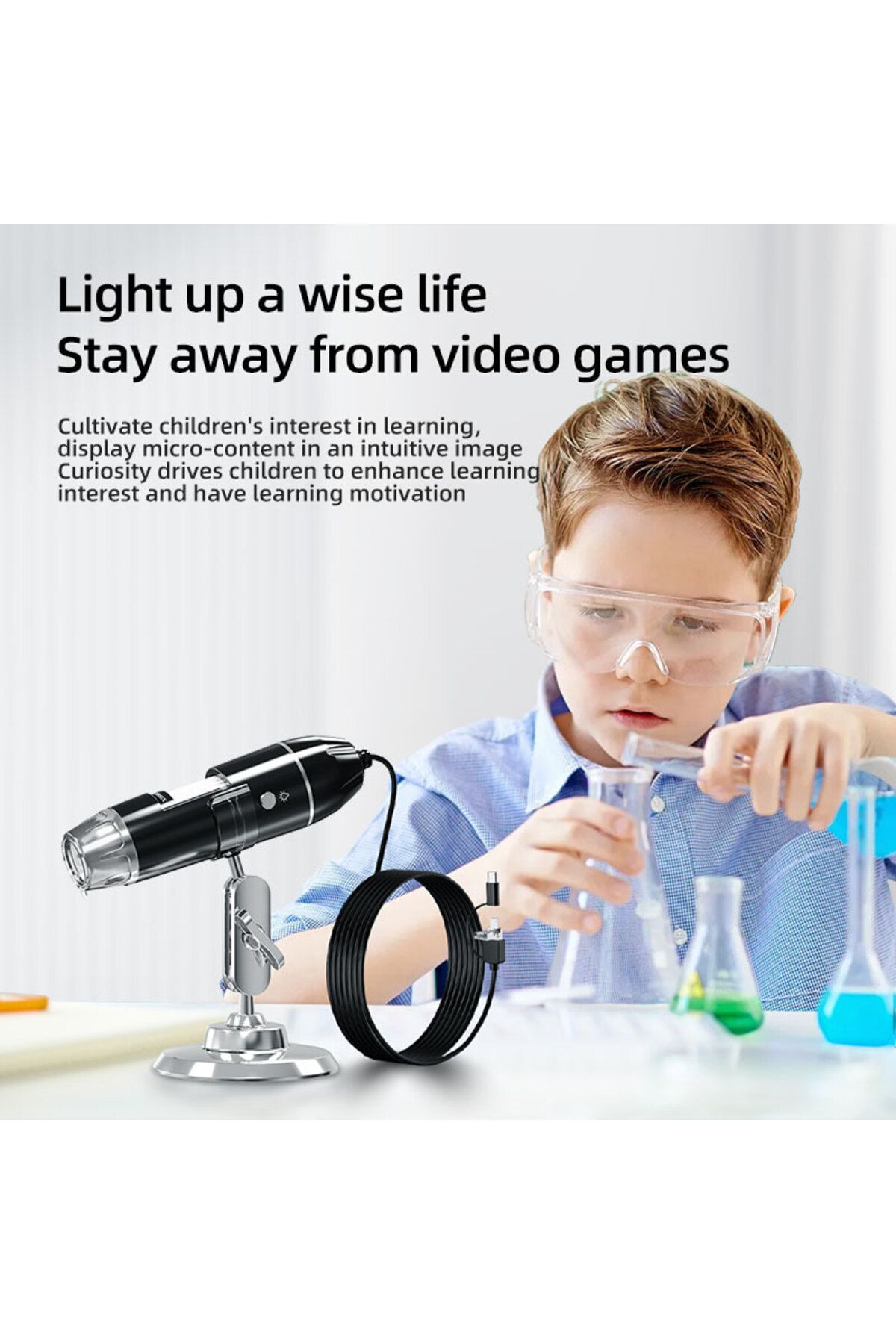 Choice-1600X 3-in-1 High-definition Digital Microscope LED Portable Dustproof Smart Connect for Android ... 5