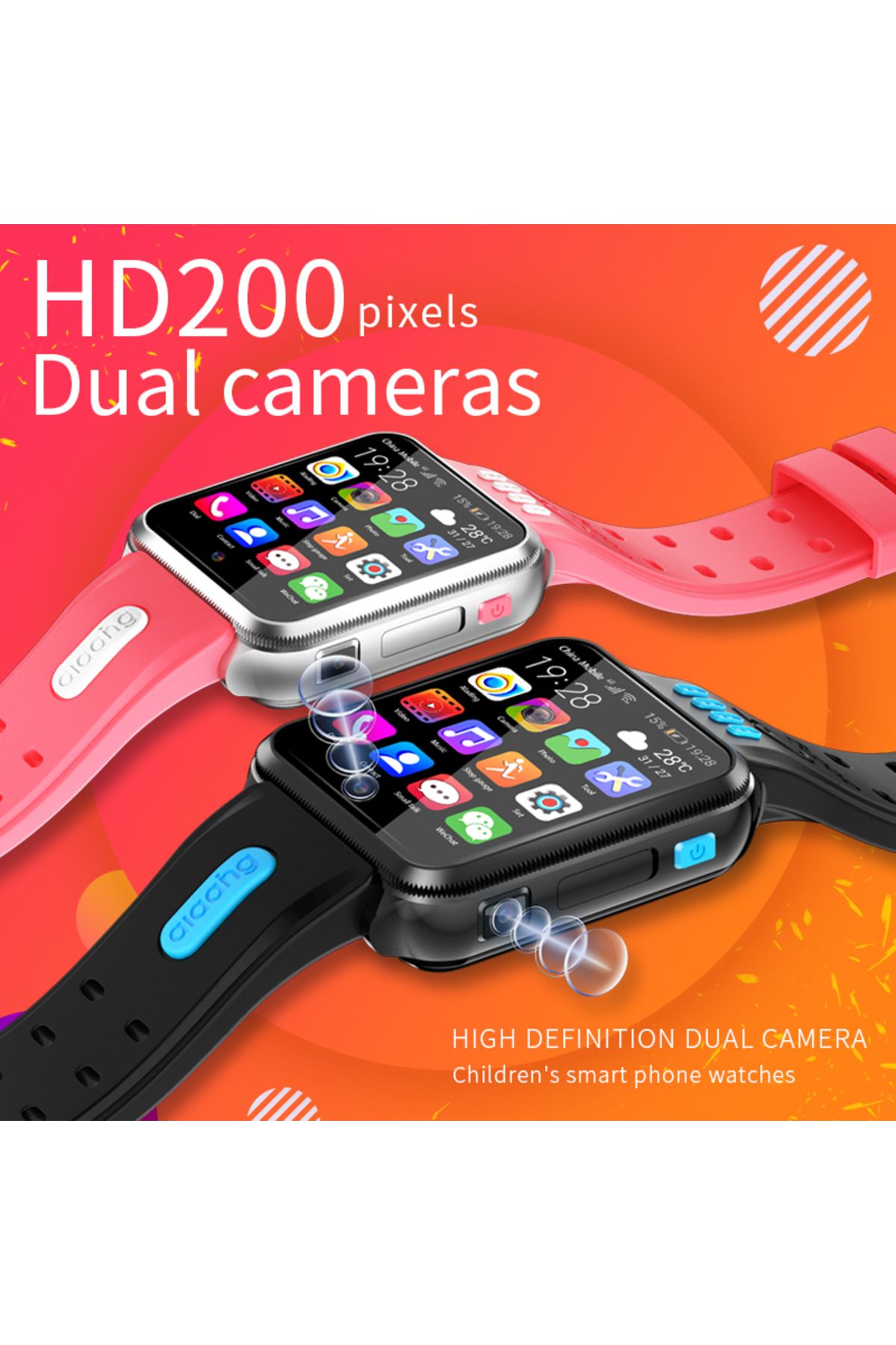 Choice-696 H1/W5 4G GPS Wifi location Student/Kids Smart Watch Phone android system clock app install Bl... 6
