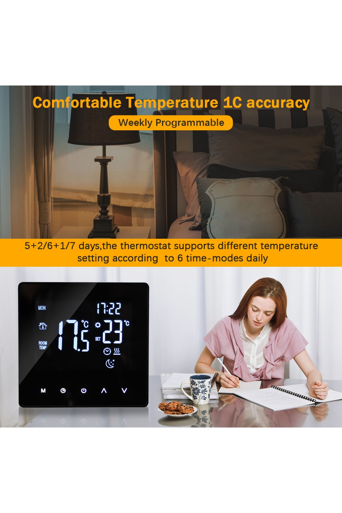 Choice-WiFi Smart Thermostat Temperature Controller for Water Heating LCD Display Touch Screen Week Prog... 6