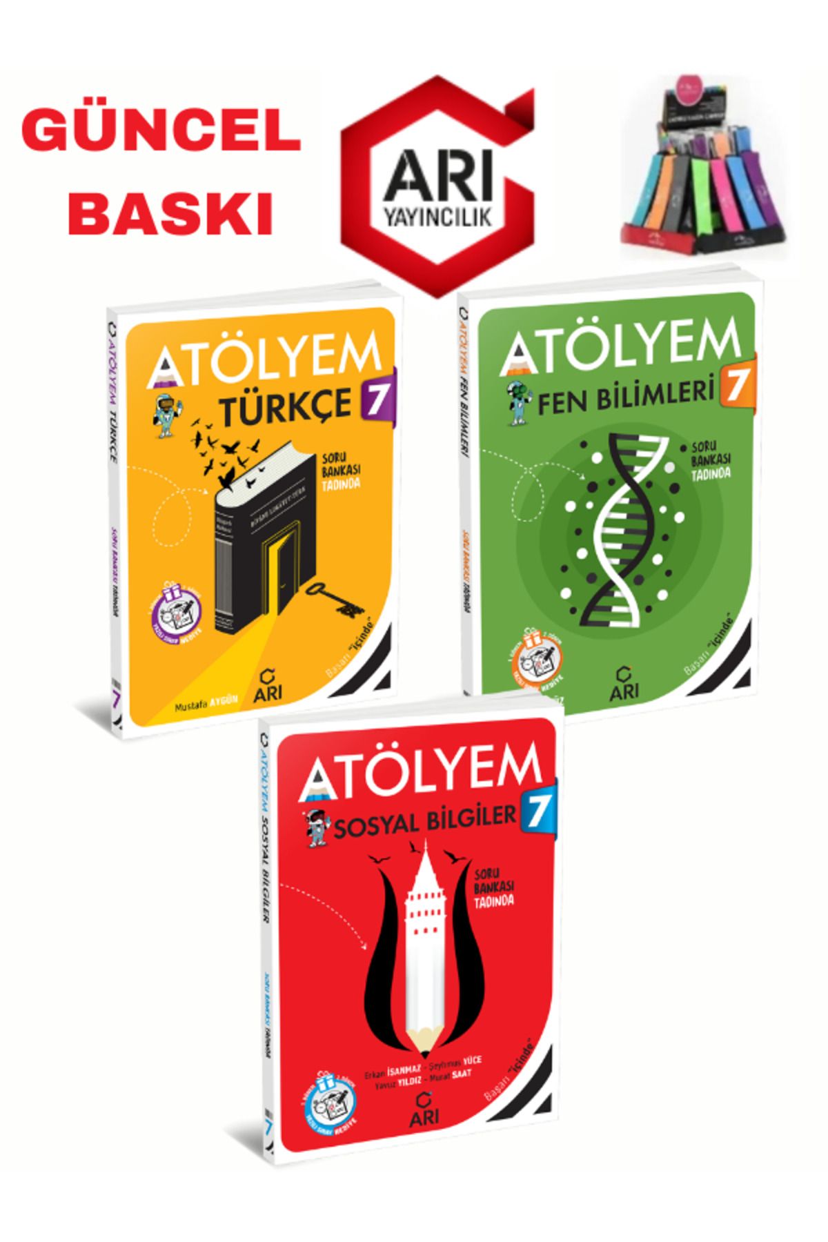 Arı Yayıncılık 2024-2025 Müfredat 7.Sınıf Atölyem Türkçe-Fen-Sosyal Soru Bankası+Yazılı Eki+Kalemlik