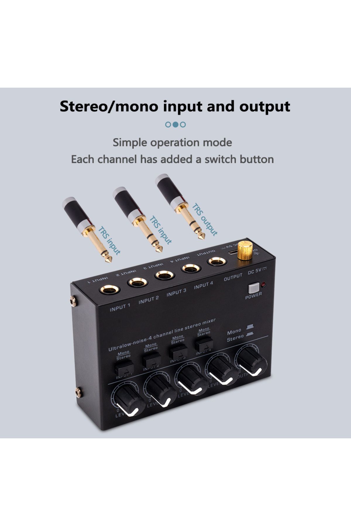 Choice-4/6 Channel Ultra Low Noise Stereo Line Mixer Mini Professional Sound Mixer Power Supply DC5V Eas... 5