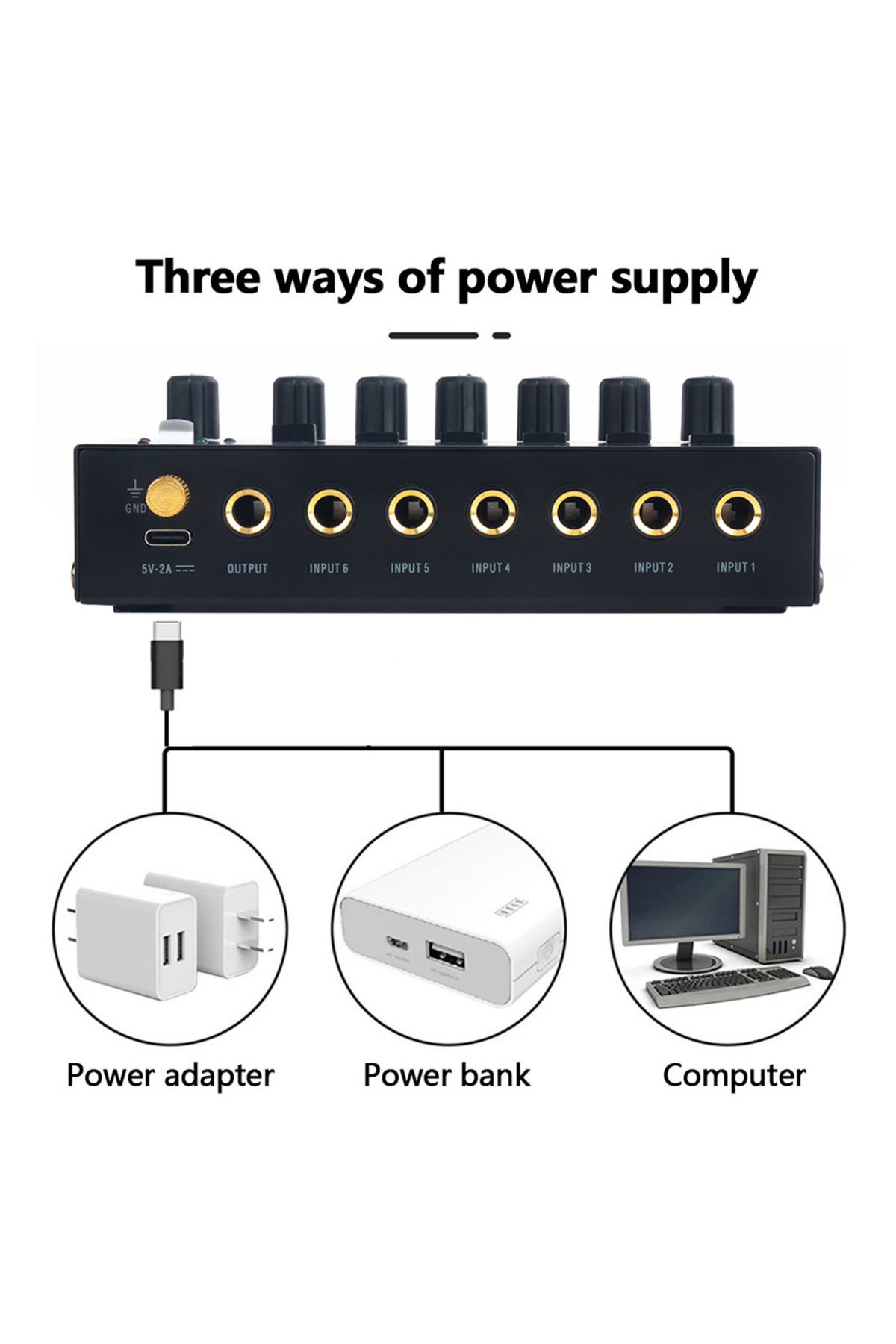 Choice-4/6 Channel Ultra Low Noise Stereo Line Mixer Mini Professional Sound Mixer Power Supply DC5V Eas... 6