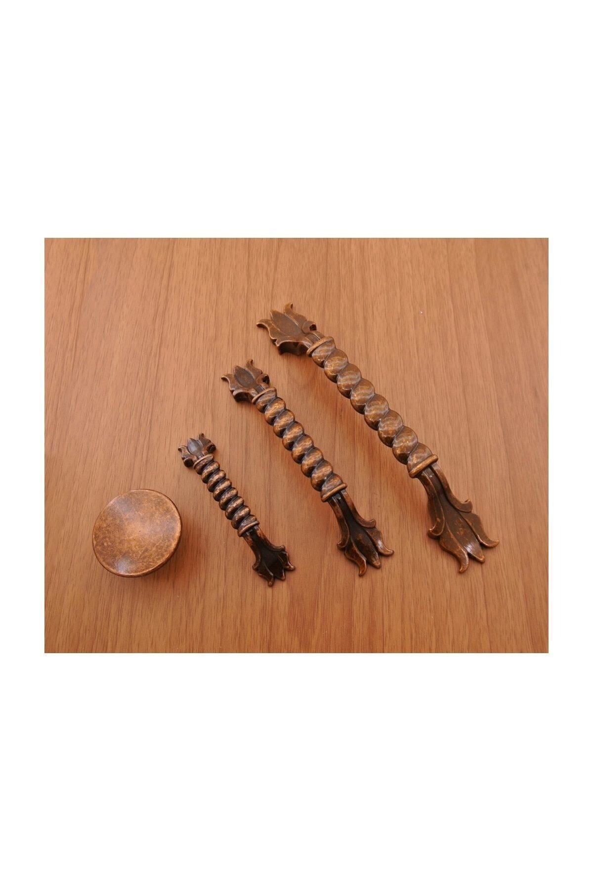 Mikasso Lale Antik Kulp Antik Bakır (64 MM) Kapı Kulpu Bakır