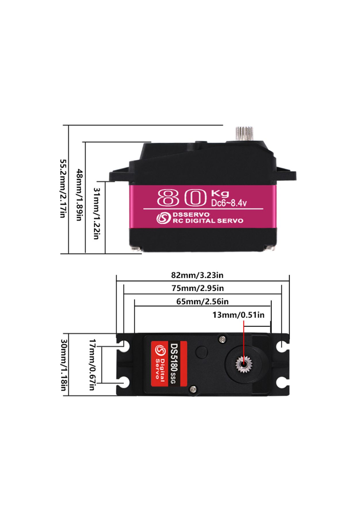 Choice-1X baja 5B servo 80Kg DS5180 high torque Digital Servo for Redcat HPI Baja 5B SS RC servo Car com... 5