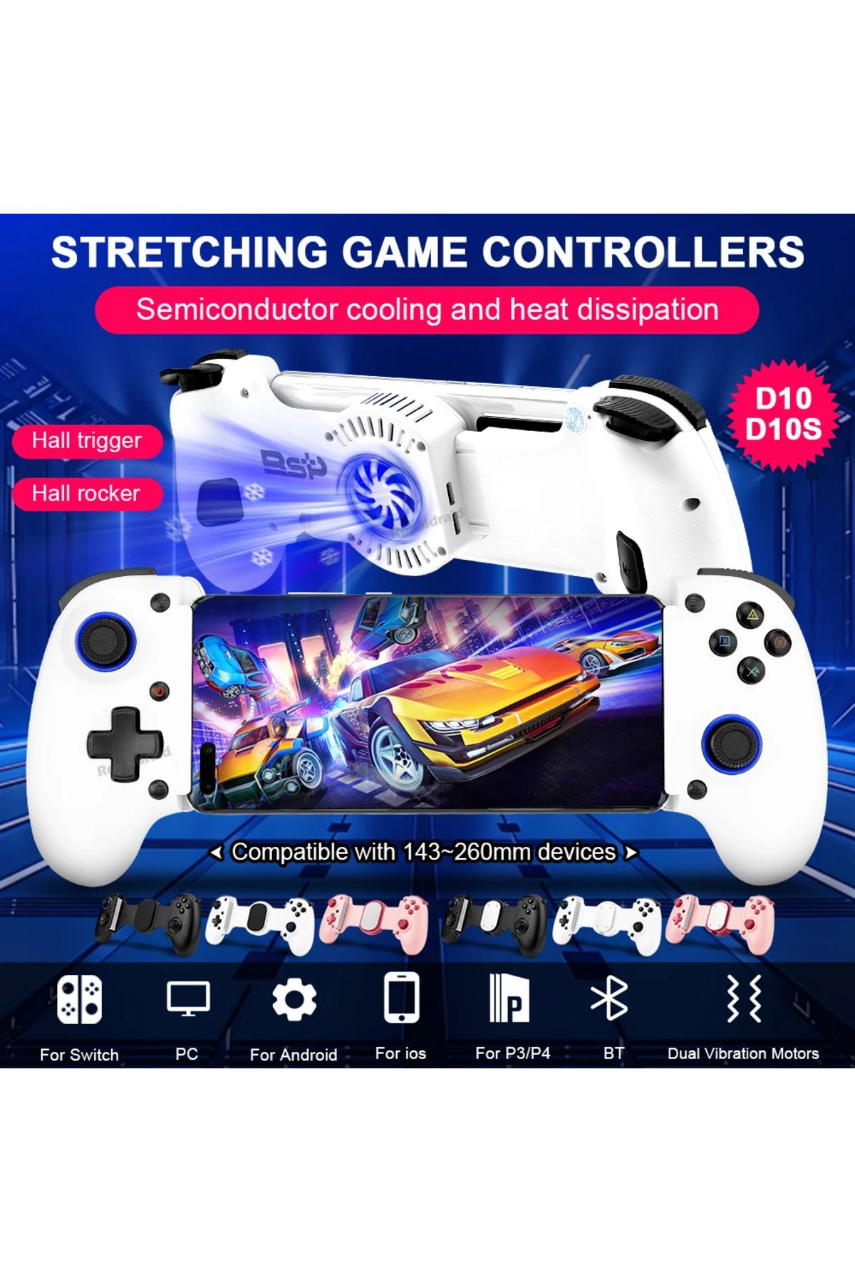 Choice-BSP Stretching Cooling Game Controller D10/D10S For SWITCH/Android For Apple-ios Tablet For PS3/P... 4