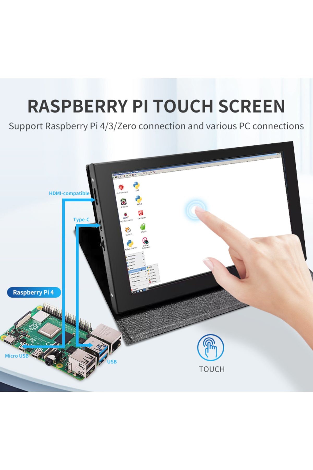 Choice-7 Inch IPS LCD Mini HDMI-compatible Universal Touch Screen for Raspberry Pi 5 4 Windows PC Displa... 3