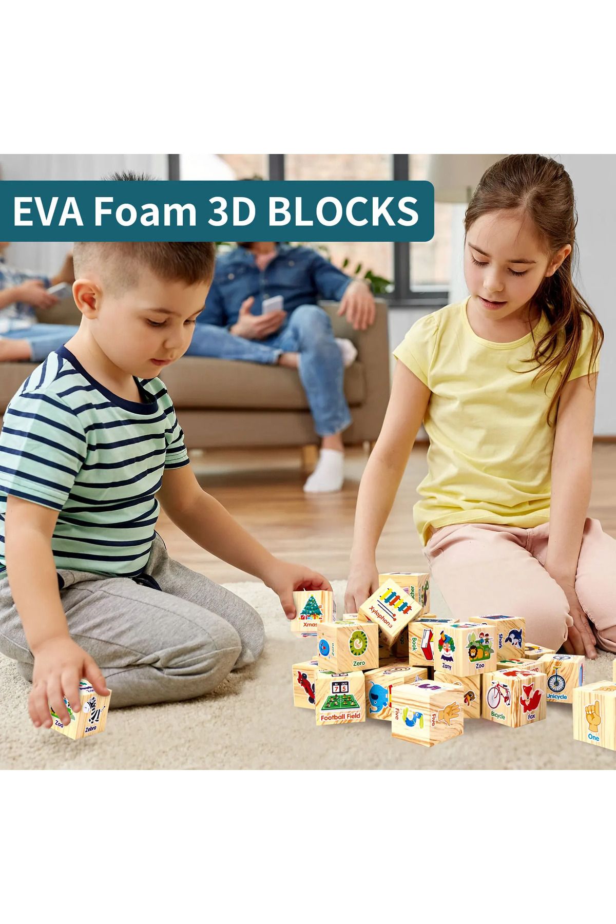 Choice-ABC Stacking Blocks Children Building Puzzle Kids 3D EVA Big Cubes Soft Sponge Foam Block Toys Ed... 6