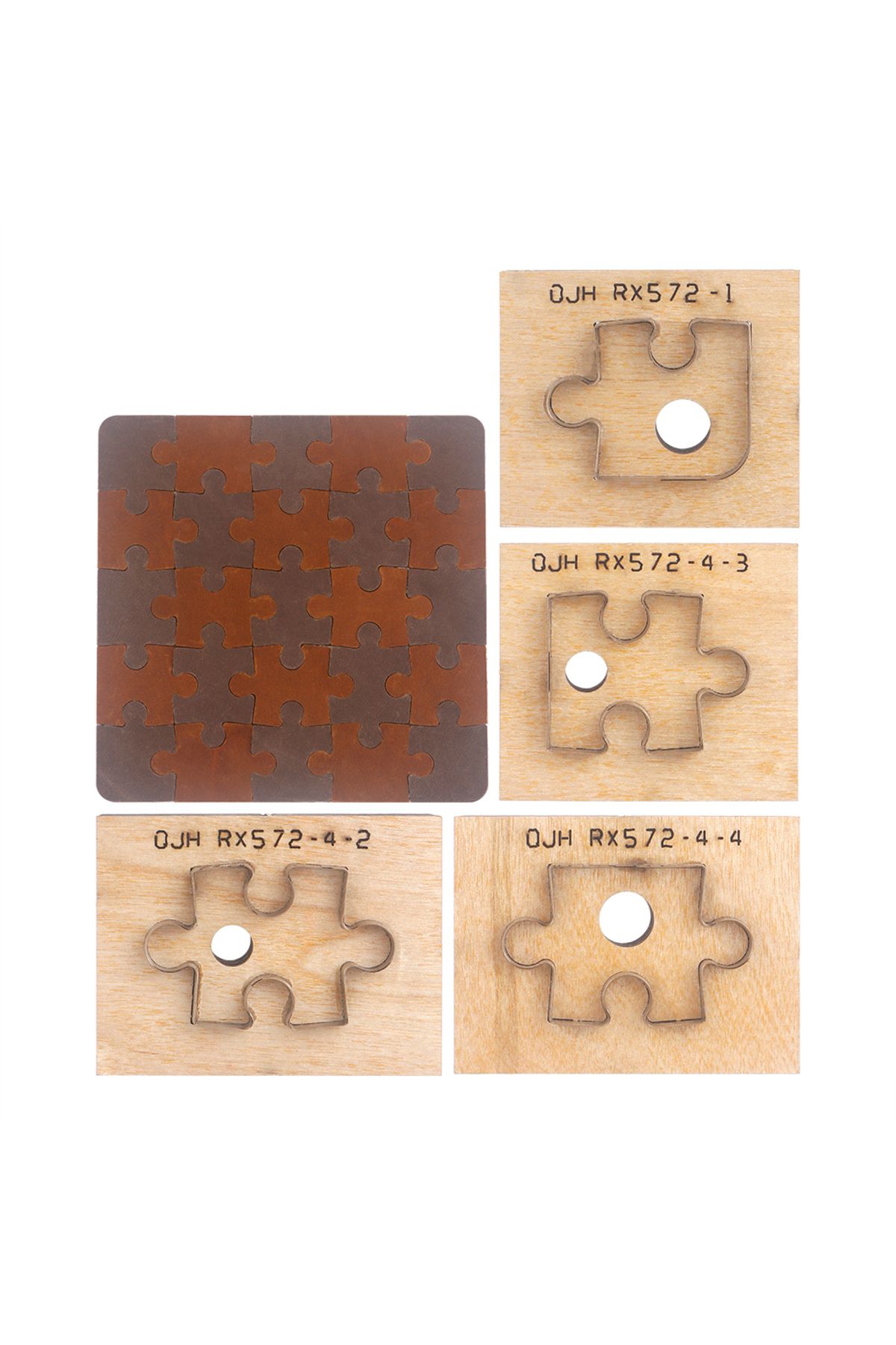 QJH-4Pcs Jigsaw Puzzle Leather Template Cutting Die knife DIY Leather Punch Handcraft Jigsaw Stencils... 7