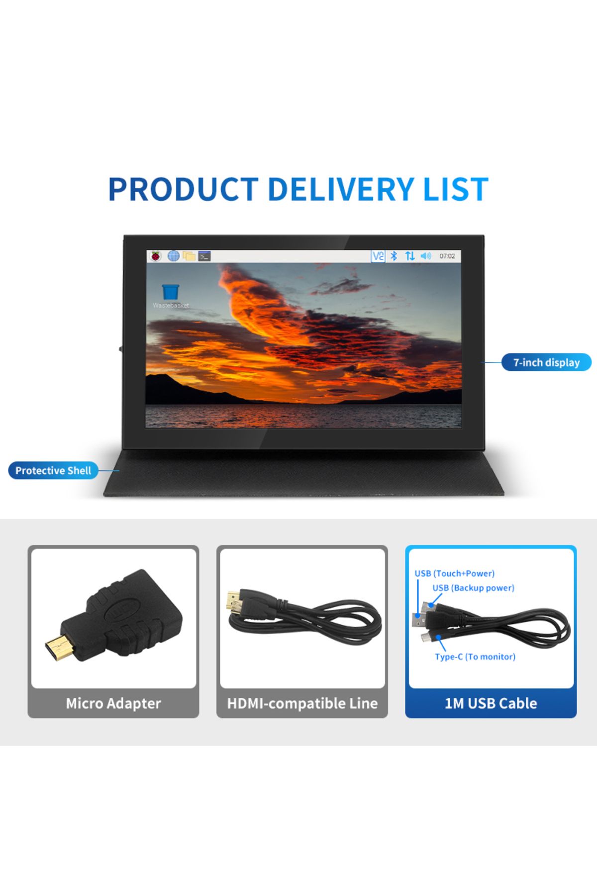Choice-7 Inch IPS LCD Mini HDMI-compatible Universal Touch Screen for Raspberry Pi 5 4 Windows PC Displa... 7