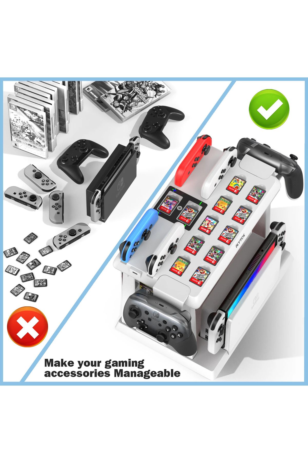 Choice-OIVO For Switch Joycon Charger Switch Game Storage Tower Pro Controller Holder For Nintendo Switc... 3