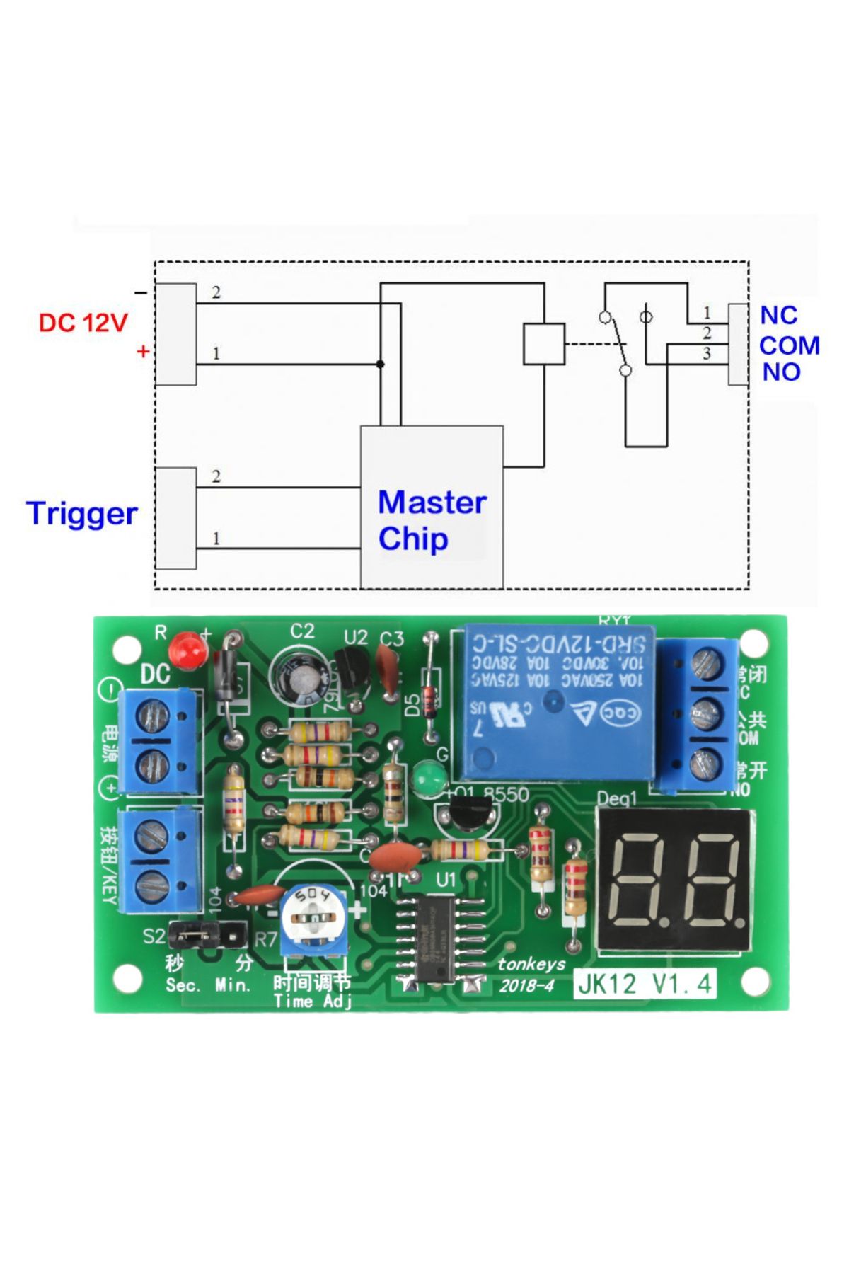 Choice-DC12V LED Display Countdown Timing Timer Delay Turn OFF Relay Switch Module 7