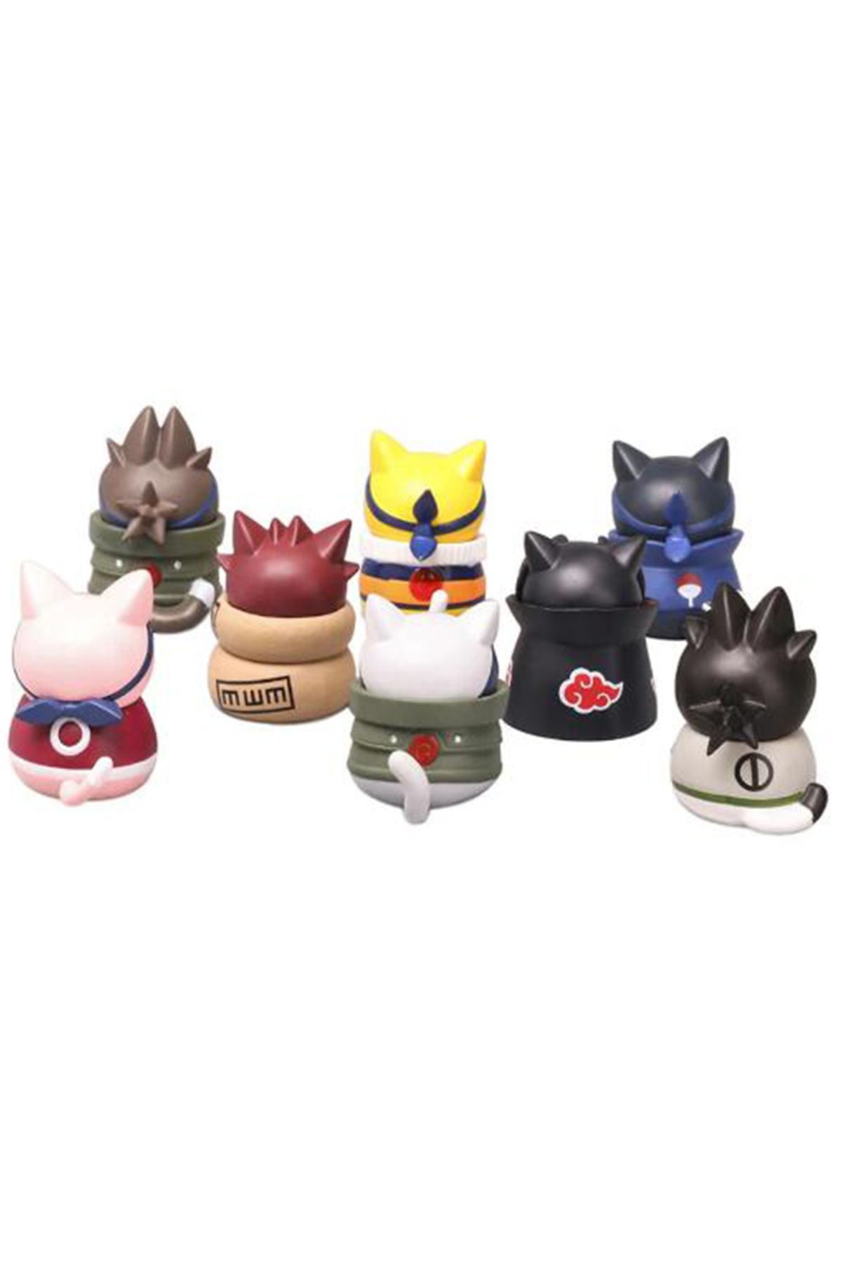 Choice-8Pcs/Lot Anime Cat Naruto PVC Lovely Q Version Doll Gaara Kakashi Action Figurine Desktop Decorat... 5
