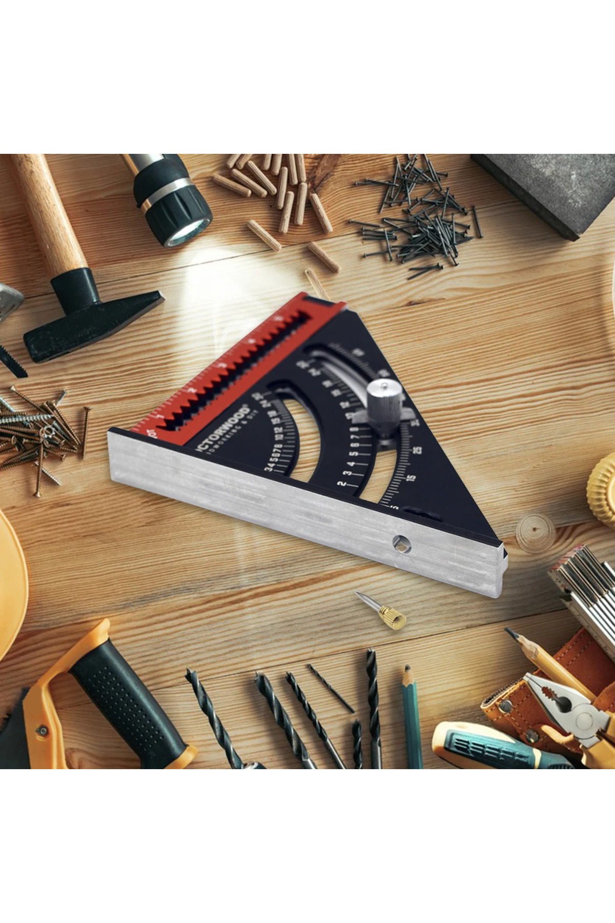 Shunmaii-6/12inch Metric Triangle Ruler Aluminum Alloy Angle Protractor Speed Metric Square Measuring Rule... 3