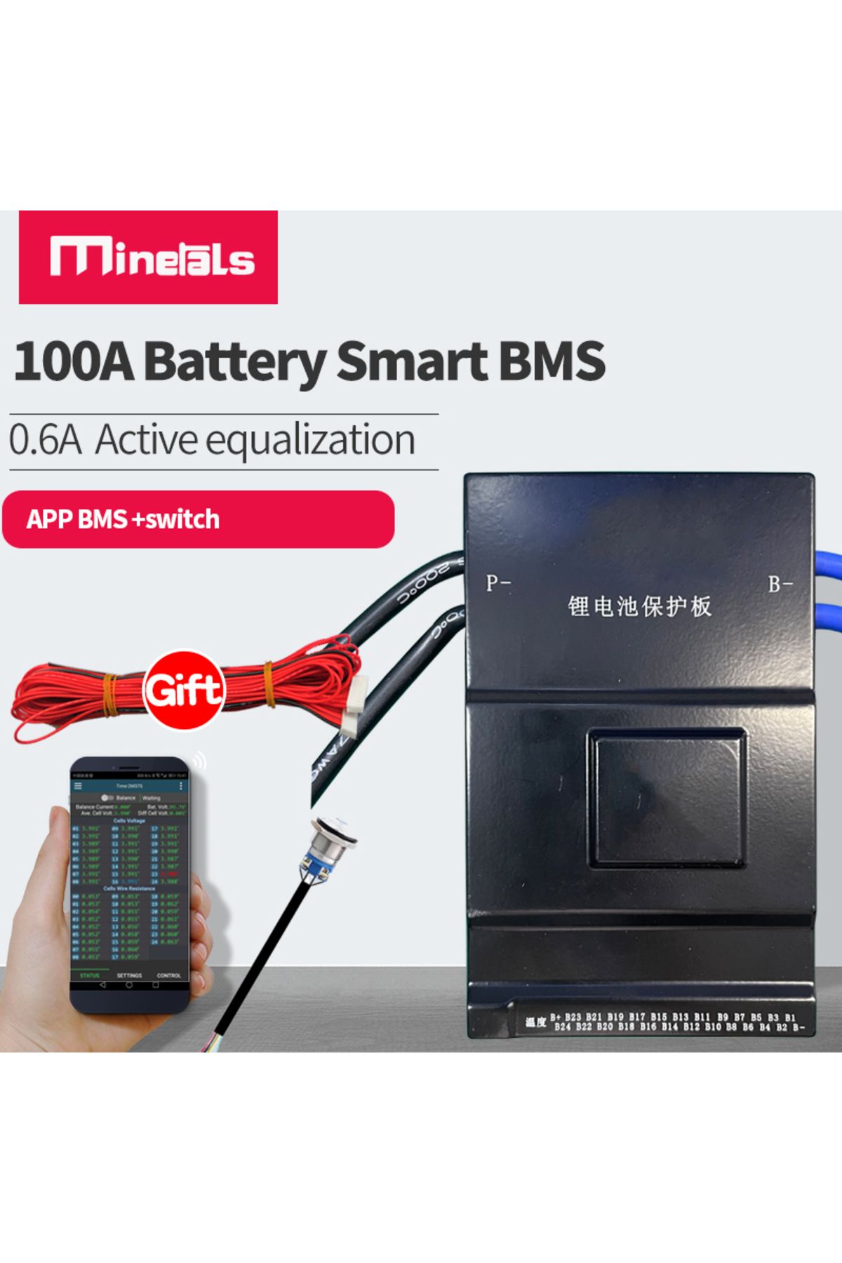 Choice-Jikong BMS 8S-24S 100A 9S 10S 12S 13S 14S 15S 16S 20S 24S Smart BMS 0.6A Active Balancer Bluetoot... 1