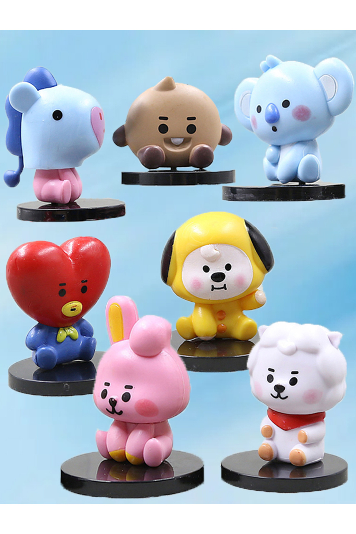 Choice-7pcs/set BT21 Functional Doll Tata Chimmy Creative Ornaments Interactive Full Set Action Figure T... 8