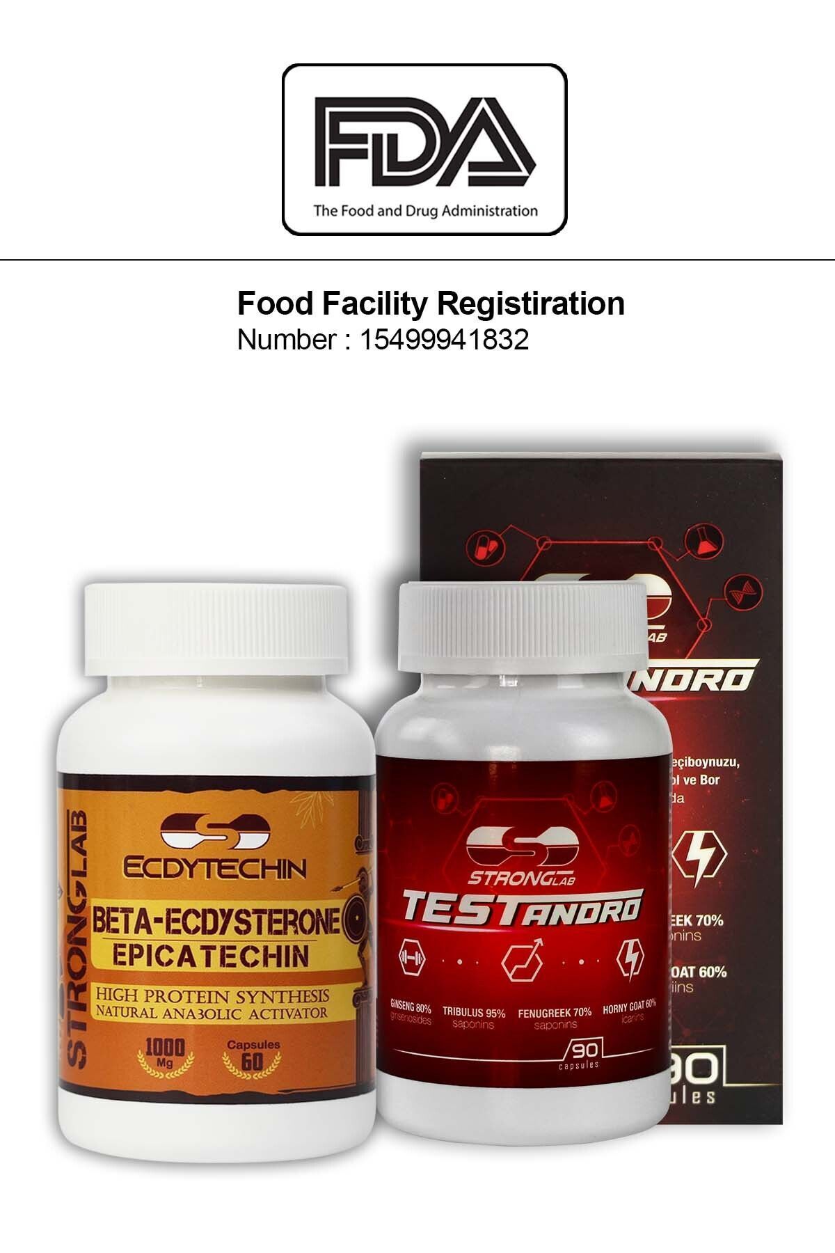 Strong Lab Testandro,testo Booster, Performans, Beta-ecdysterone, Epicatechin, Protein Sentezi, 150 Kapsül