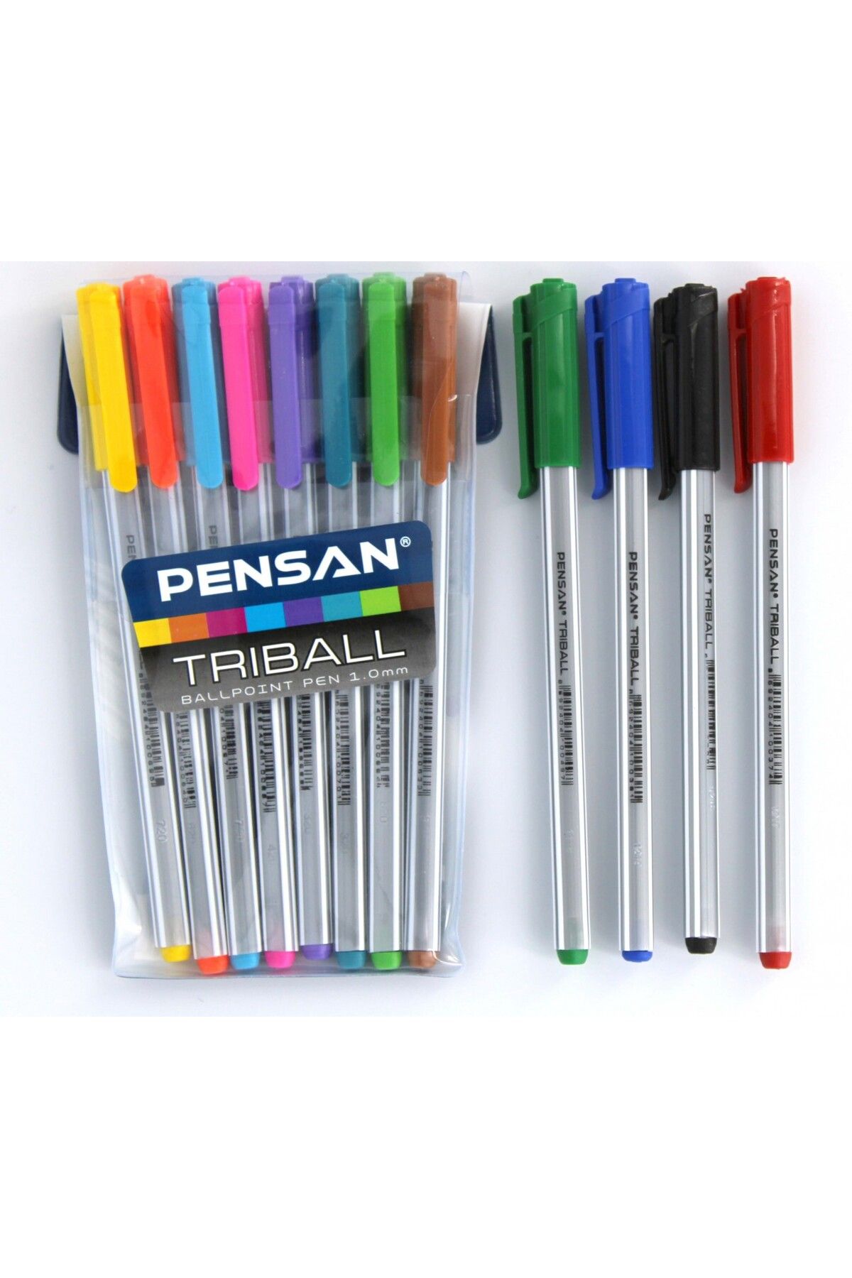 Pensan Triball 1mm 12 Tam Renk Tükenmez Kalem Set