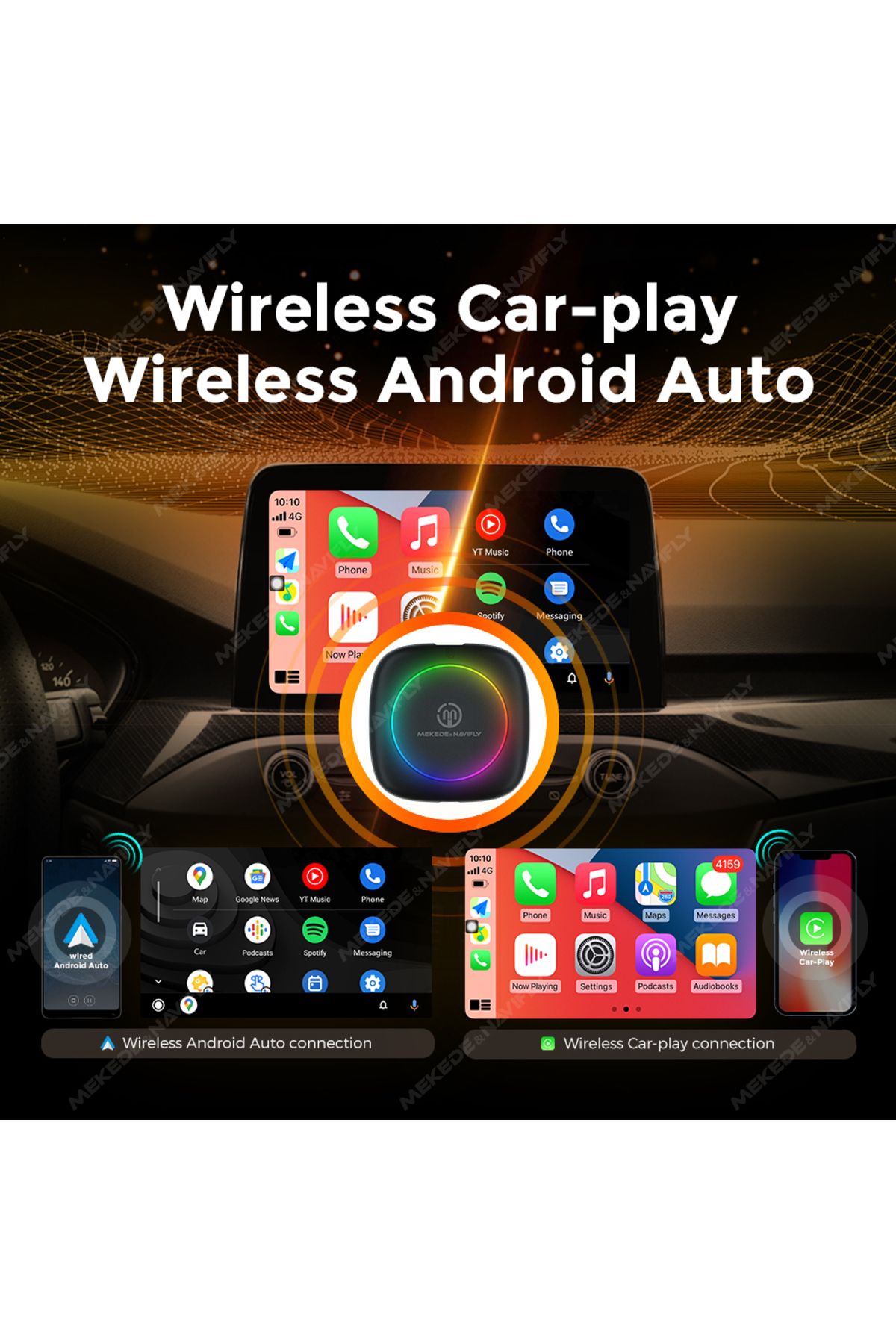 Choice-Navifly Wireless Apple Carplay Android Auto Ai BOX Support YOUTEBE Netflix TikTok Universal For A... 6